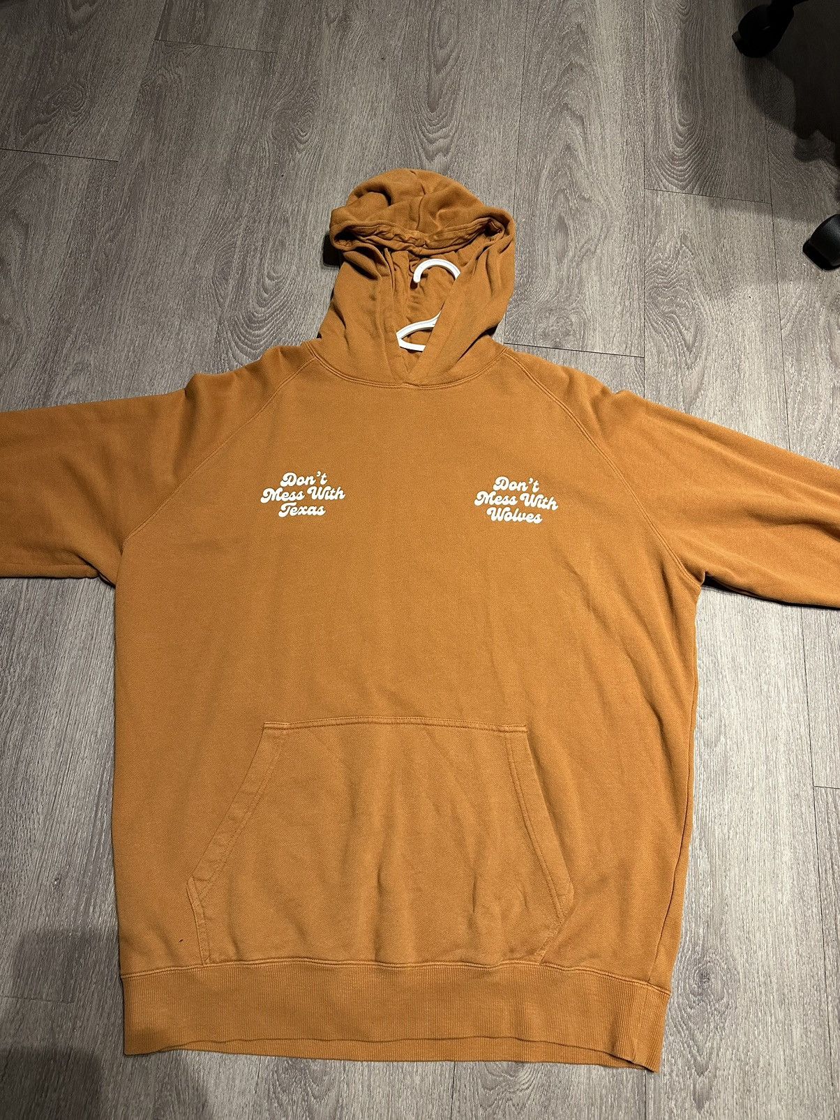 image of Darc Sport Don’T Mess With Texas Hoodie in Orange, Men's (Size Large)