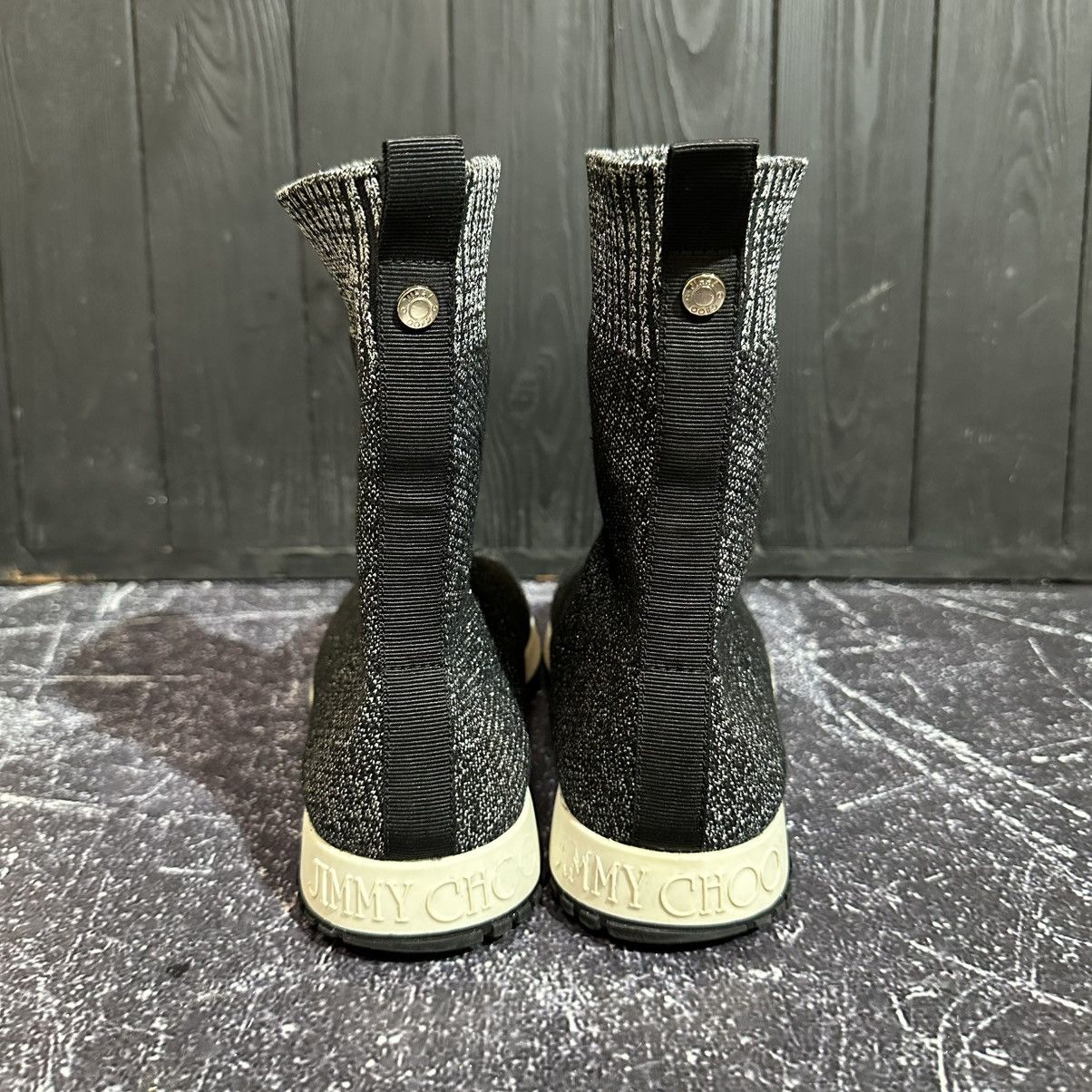 Jimmy Choo Jimmy Choo Norway Knit & Lurex Mid High Trainers Size 38 Size US 8 / IT 38 - 6 Thumbnail