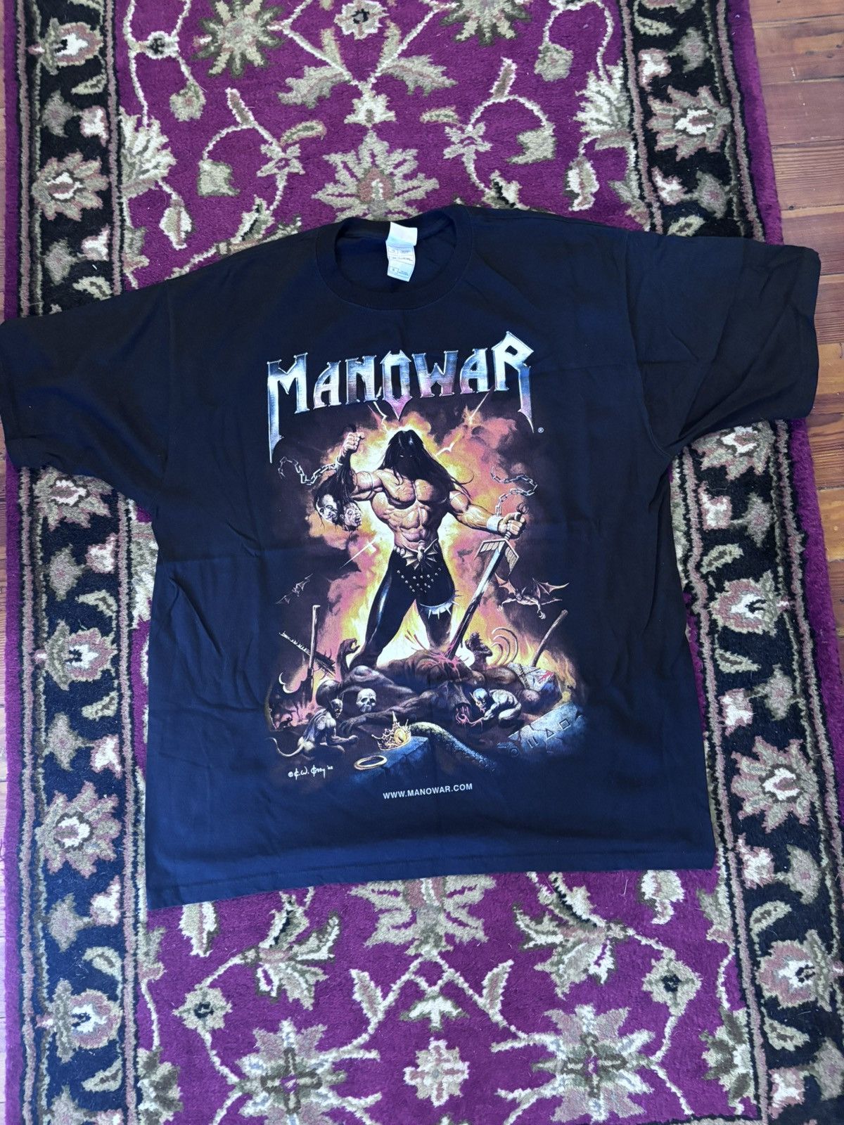 Band Tees vintage MANOWAR 2002 tour shirt Size US XL / EU 56 / 4 - 3 Thumbnail