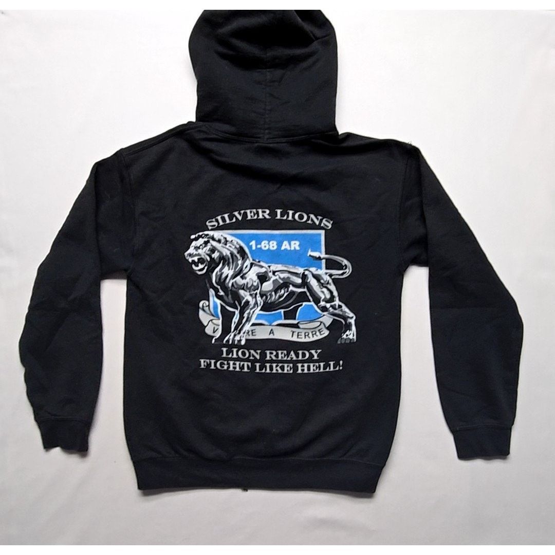 Gildan Iron Brigade Hoodie S Black Silver Lions Military Graphic Size US S / EU 44-46 / 1 - 1 Thumbnail