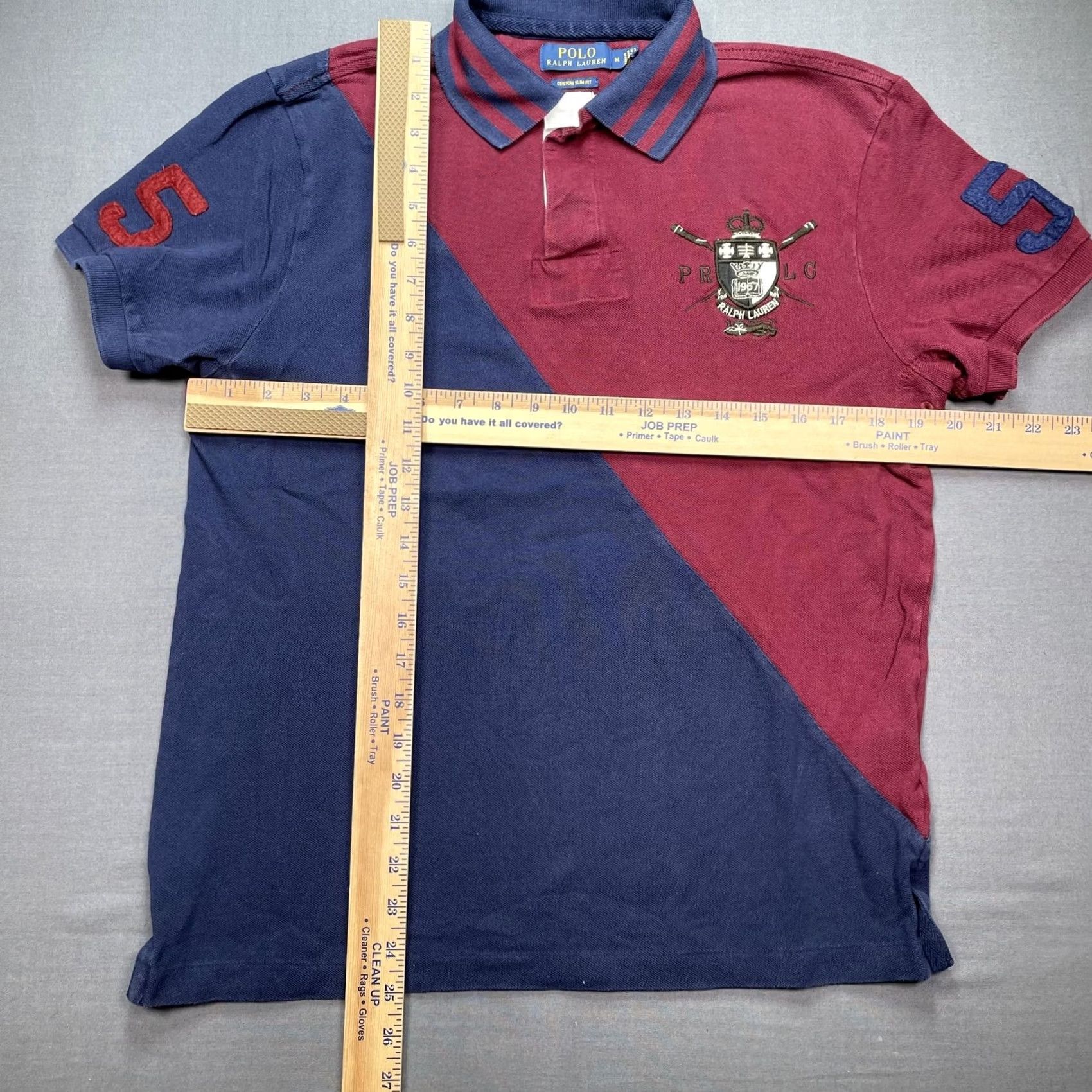 Polo Ralph Lauren Polo Ralph Lauren Polo Shirt Mens M Burgundy Colorblock Custom Slim Fit Size US M / EU 48-50 / 2 - 4 Thumbnail