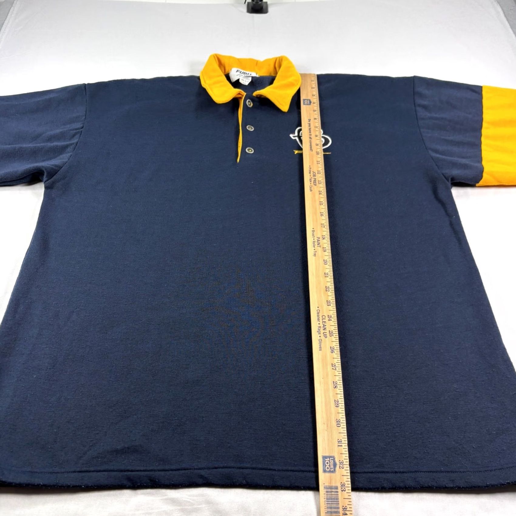 Fubu VINTAGE FUBU Shirt Mens 2XL Blue 90s Sweatshirt Yellow Pullover Hip Hop USA Made Size US XXL / EU 58 / 5 - 6 Thumbnail