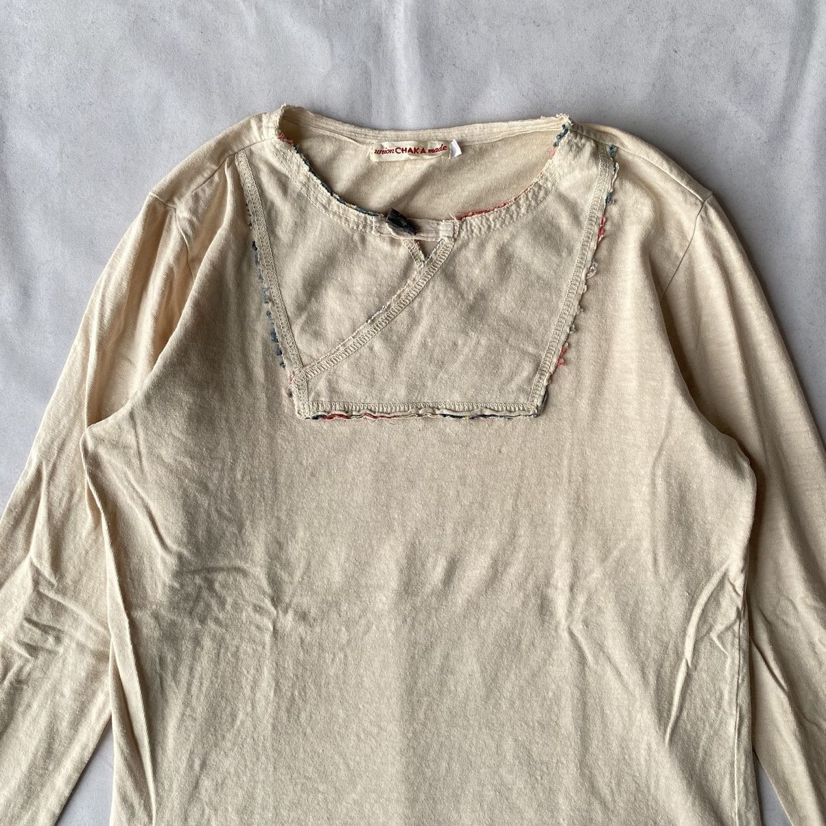 If Six Was Nine × Issey Miyake × Japanese Brand Basic Japanese Raw Asymmetrical Cut Issey Miyake Style Tees Size US L / EU 52-54 / 3 - 5 Thumbnail