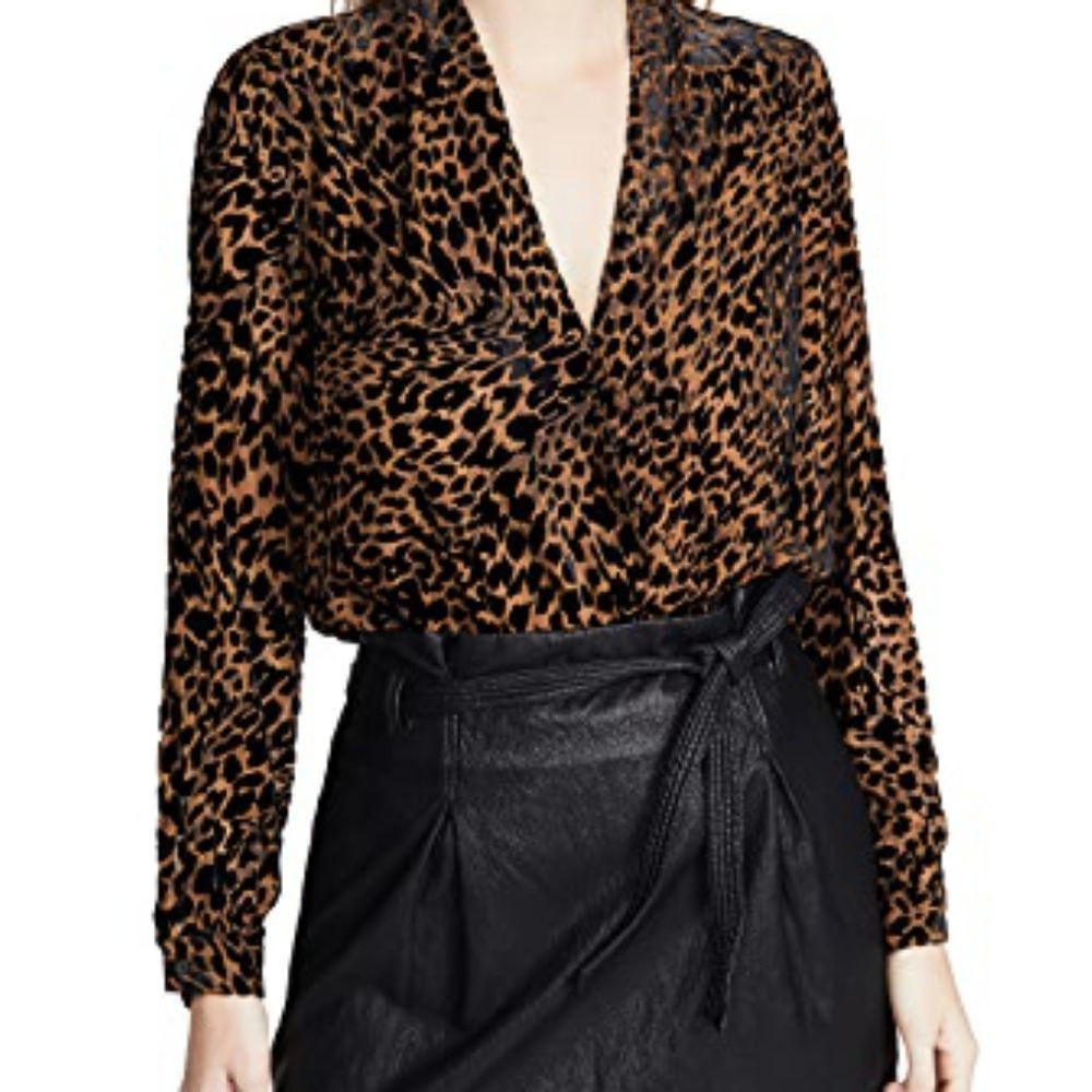 L'AGENCE L'Agence Ladies Size Small Brown Lydia Animal Print Burnout Size S / US 4 / IT 40 - 5 Thumbnail