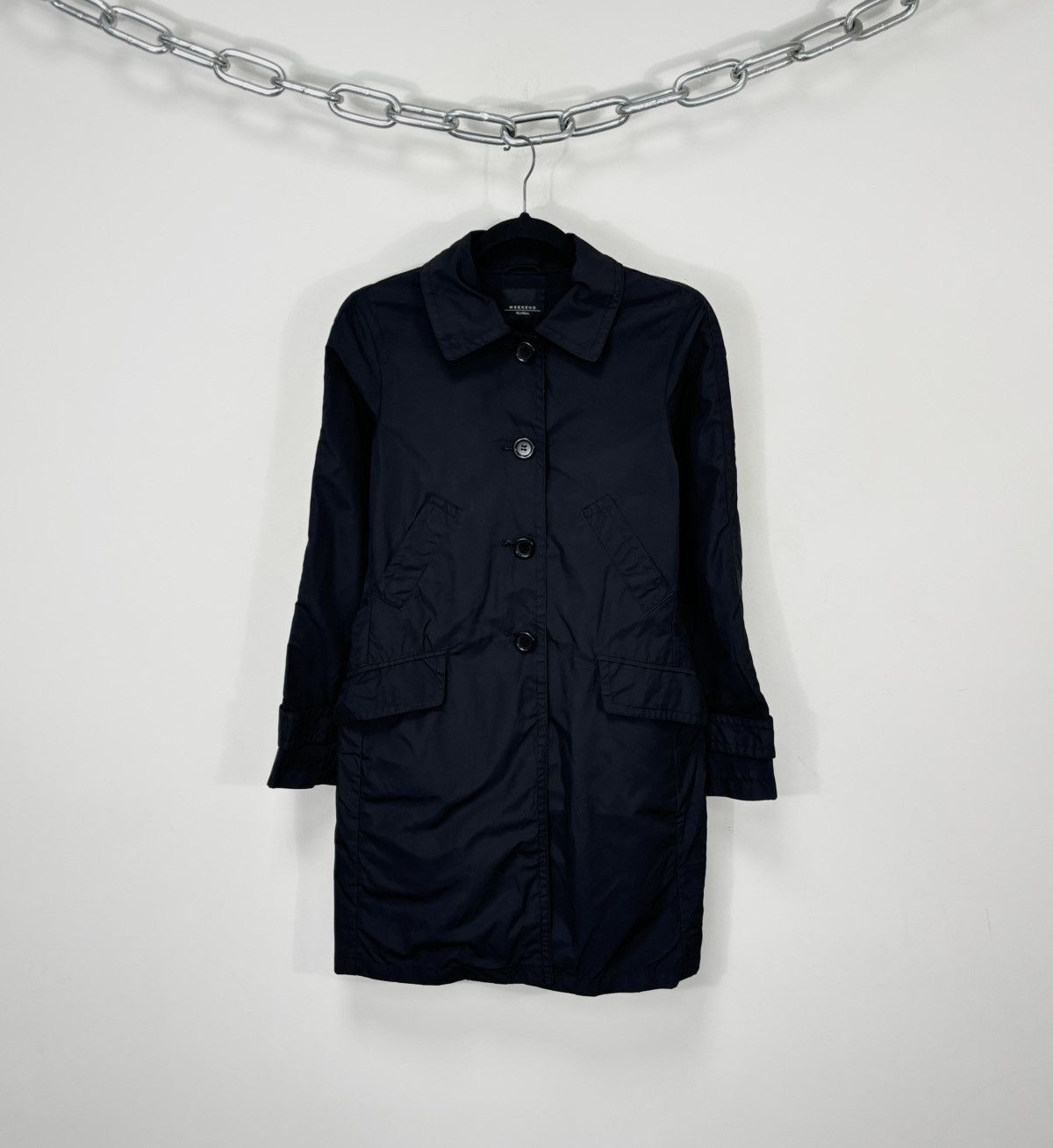 Weekend Max Mara Max Mara Weekend Women’s Black Cotton Nylon Trench Coat Size M / US 6-8 / IT 42-44 - 1 Thumbnail