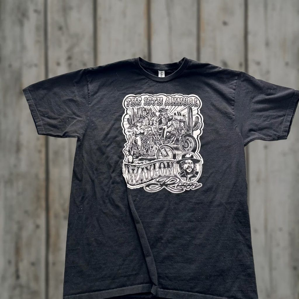 Tultex Waylon Run Tultex Shirt Mens L Black Graphic Crewneck Waylon Jennings Motorcycle Size US L / EU 52-54 / 3 - 1 Thumbnail