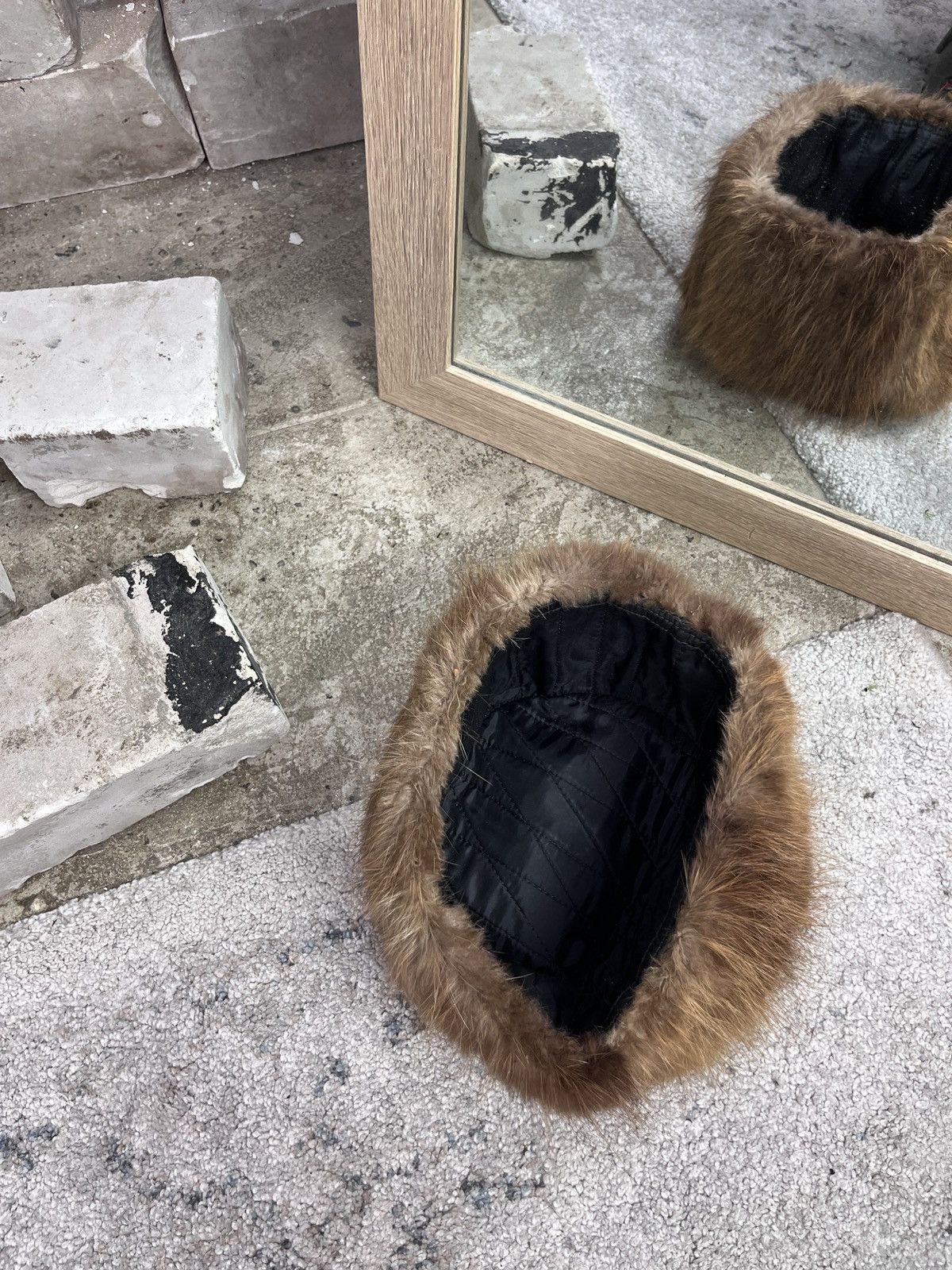 Vintage 1970s USSR VINTAGE FUR HAT - № 4302 Size ONE SIZE - 4 Thumbnail