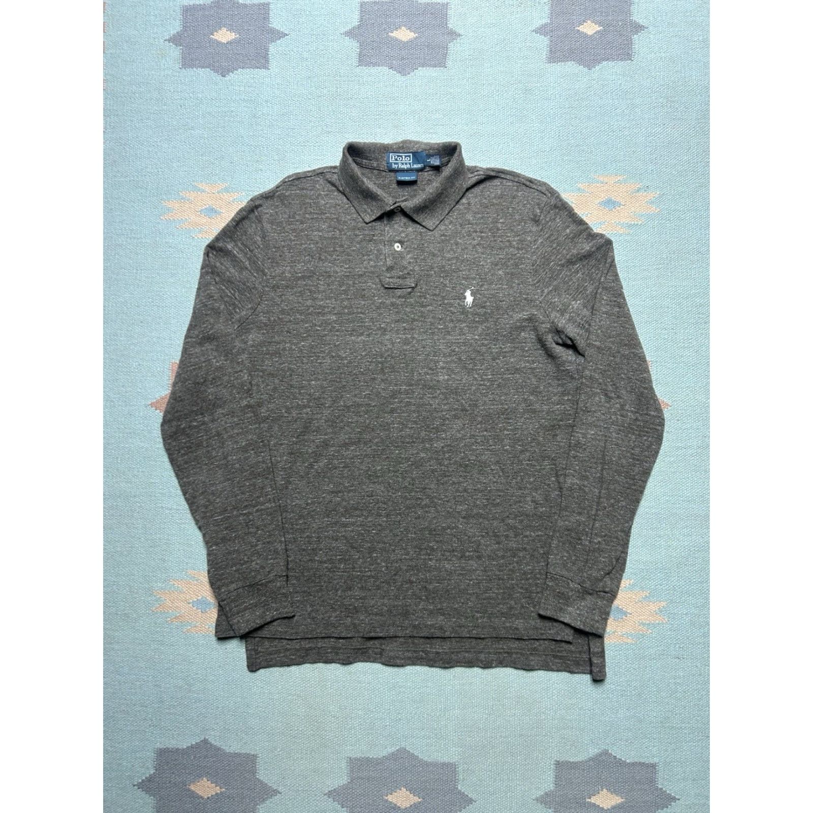 Ralph Lauren VINTAGE Polo Ralph Lauren long sleeve polo shirt custom fit heather brown men’s large Size US L / EU 52-54 / 3 - 2 Thumbnail