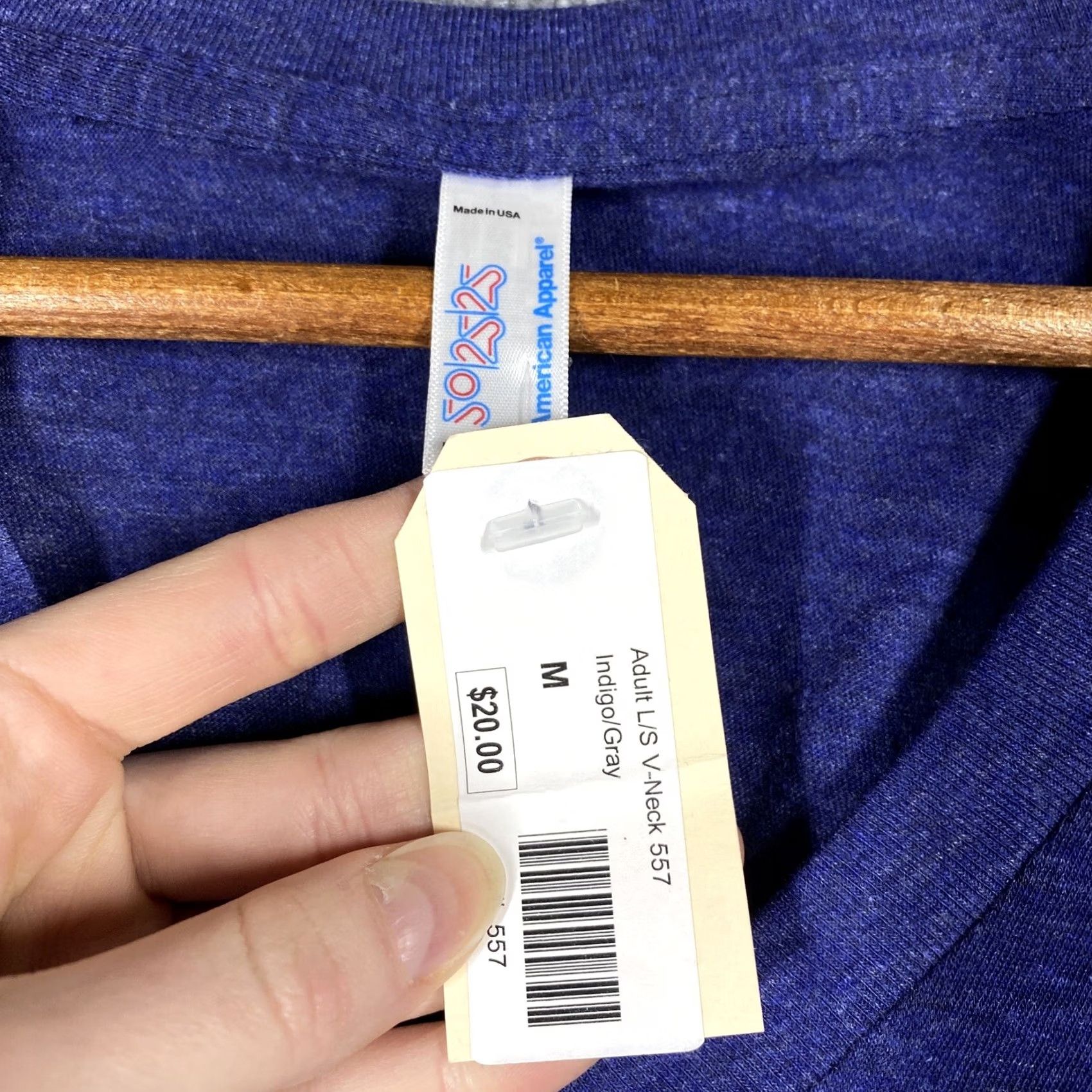 American Apparel Chinati Foundation T Shirt M Donald Judd Marfa Texas Long Sleeve V Neck NWT Blue Size US M / EU 48-50 / 2 - 4 Thumbnail