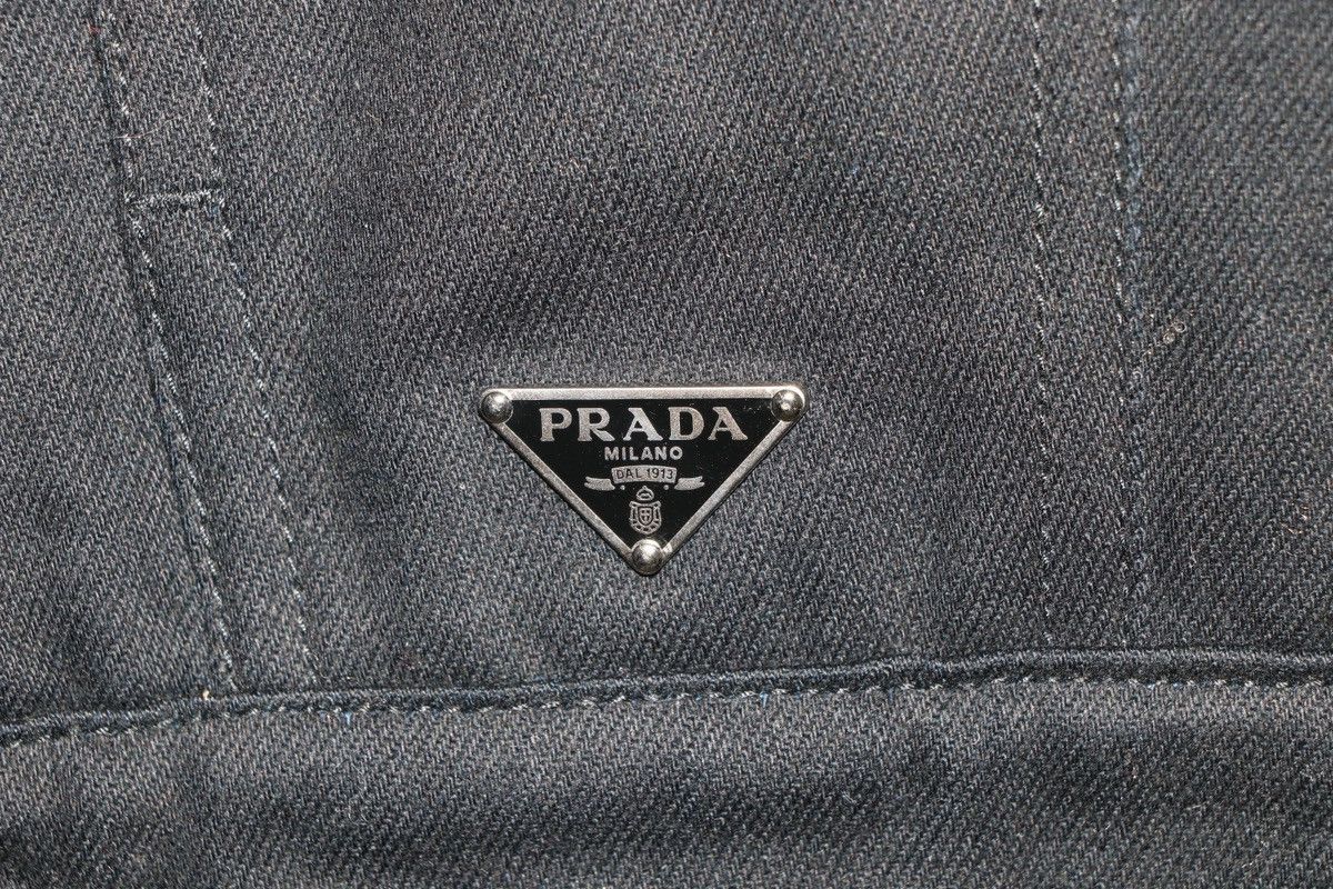 Prada Prada Milano Black Denim Trucker Jacket Fur Collar XL Size US XL / EU 56 / 4 - 2 Thumbnail