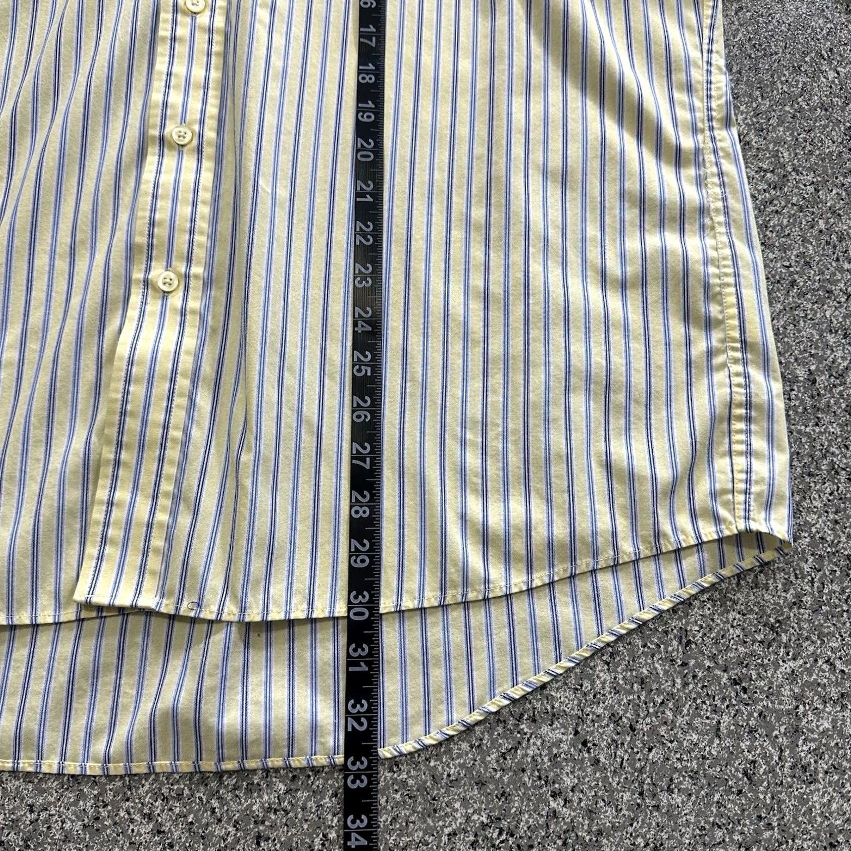 Chaps Chaps Shirt Mens XL Long Sleeve Button-Down Twill Yellow Blue Stripe Size US XL / EU 56 / 4 - 6 Thumbnail