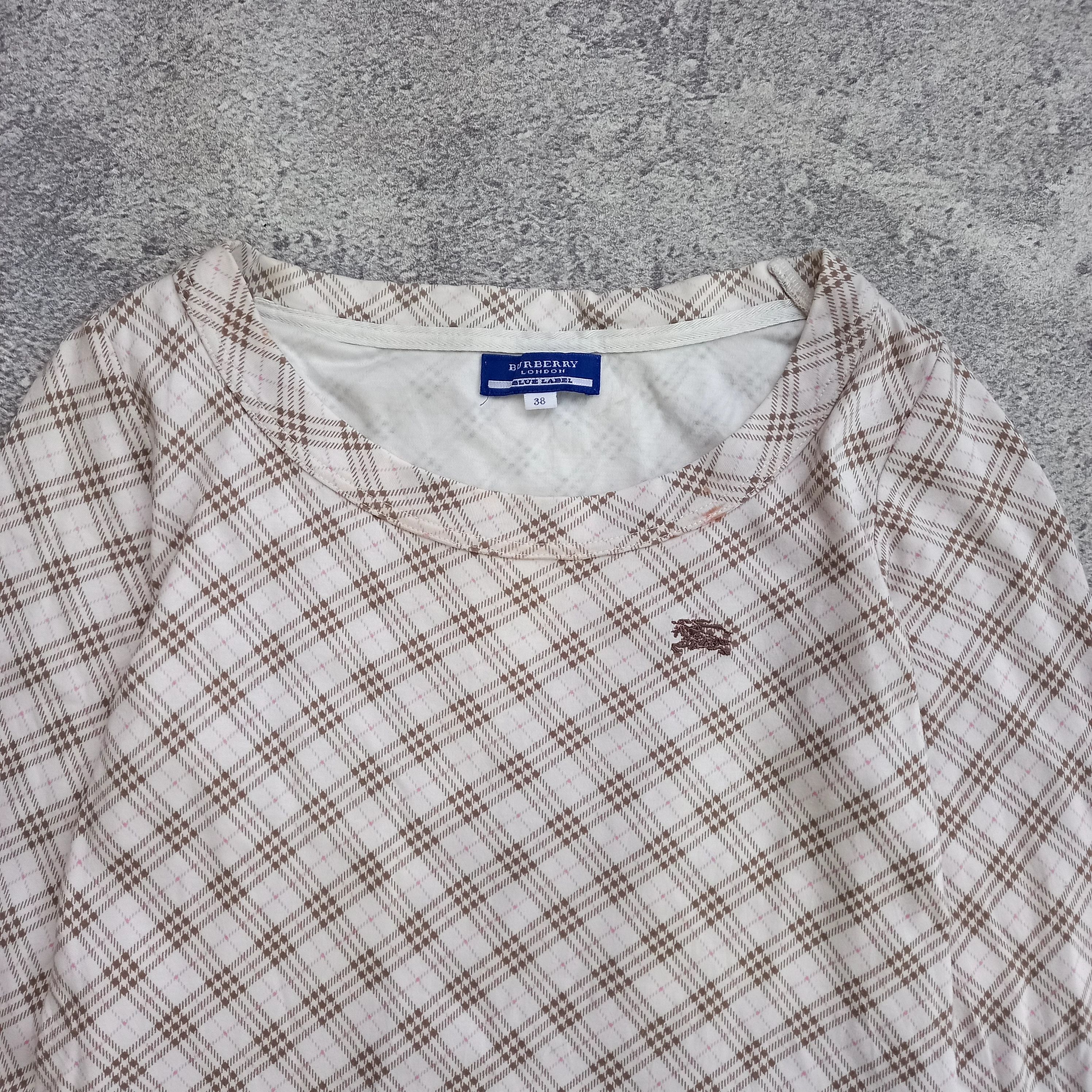 Burberry Burberry London Blue Label Checkered Long Sleeve T-Shirt Size S / US 4 / IT 40 - 2 Thumbnail