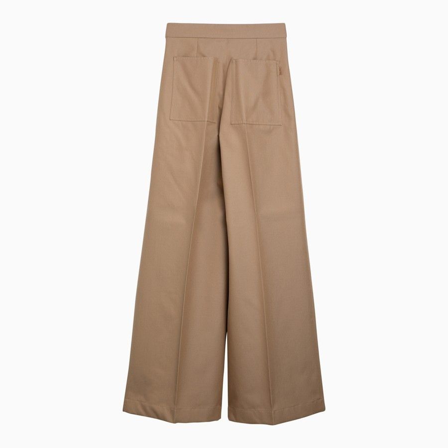 Max Mara o1d2blof0824 Cotton Trousers in Brown Size 28" / US 6 / IT 42 - 2 Thumbnail