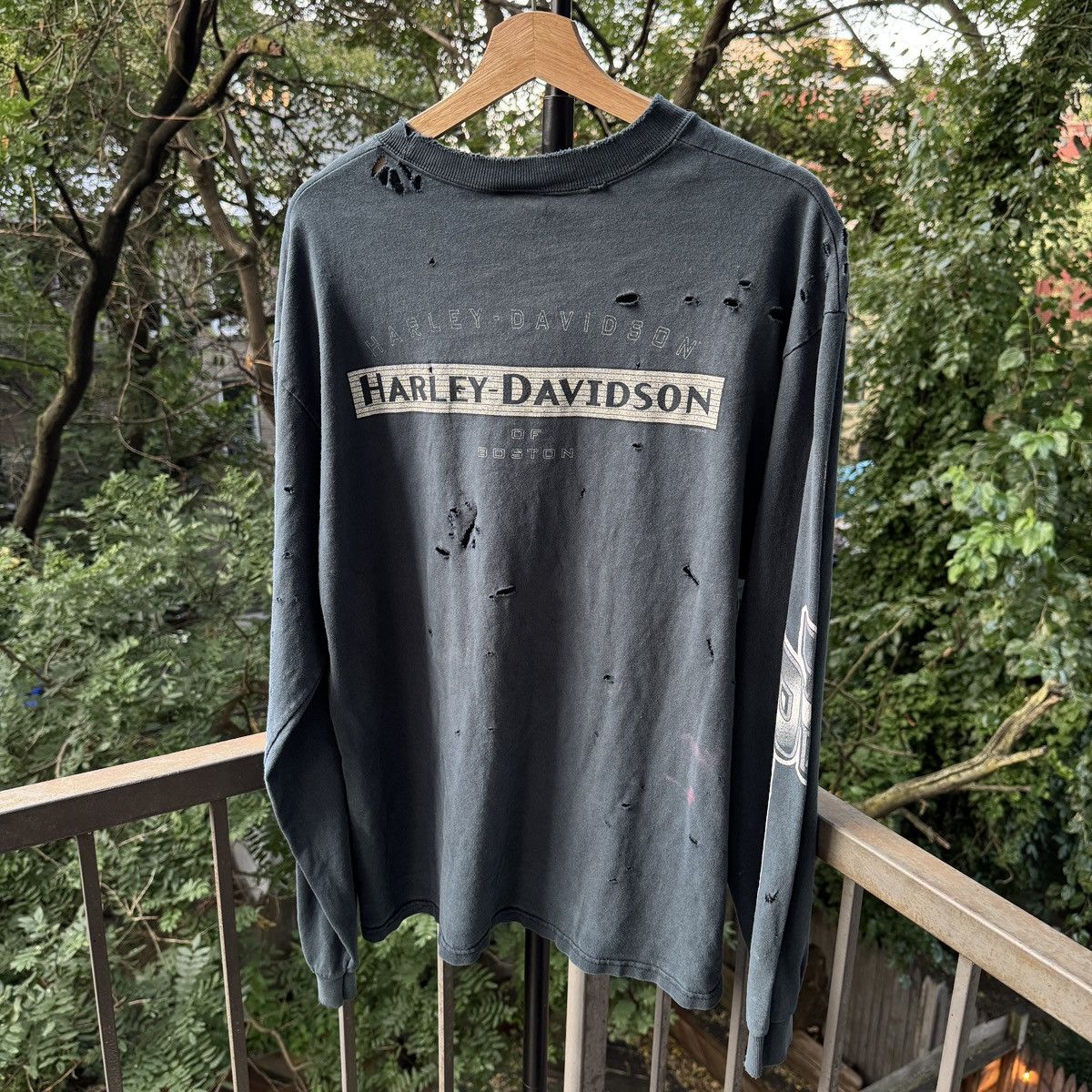 Harley Davidson Thrashed Faded Distressed Harley Shirt ERD Grunge Biker Size US L / EU 52-54 / 3 - 2 Thumbnail