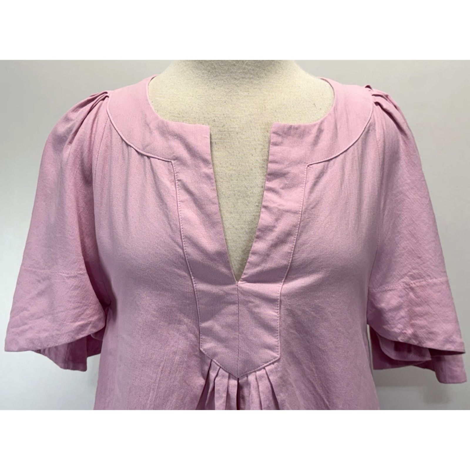 Vintage VINTAGE Pomander Place Finley Mini Dress XS Pink Cotton A-Line Flutter Sleeve Party/Cocktail Womens Size XS / US 0-2 / IT 36-38 - 5 Thumbnail