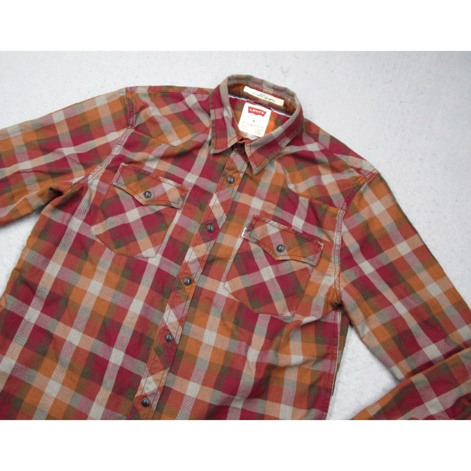 Levi's Levi's Shirt Mens Medium Brown Modern Fit Button-Up Pearl Snaps Rancher Work Size US M / EU 48-50 / 2 - 2 Thumbnail