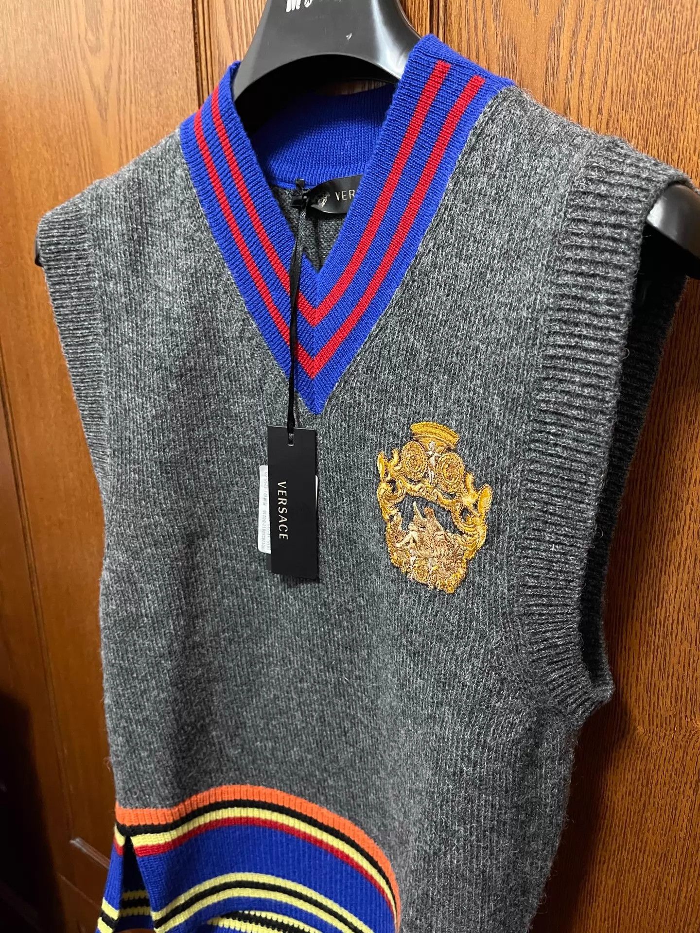 Versace Versace Color Block Wool Vest Slim 46 Unisex Size US S / EU 44-46 / 1 - 4 Thumbnail