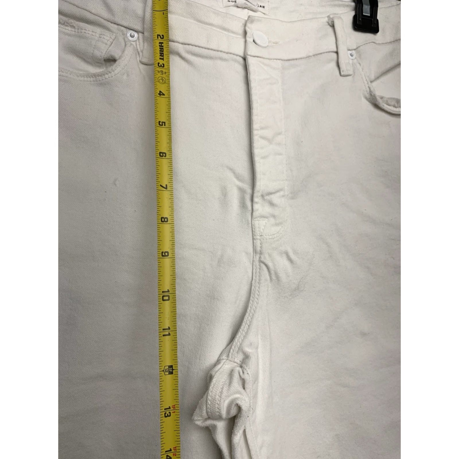 Good American GOOD AMERICAN Jeans Womens 15 Palazzo Wide Leg Crop 33W 26in White Distressed Solid Beach Bohemian Womens Size 36" / US 14 / IT 50 - 5 Thumbnail