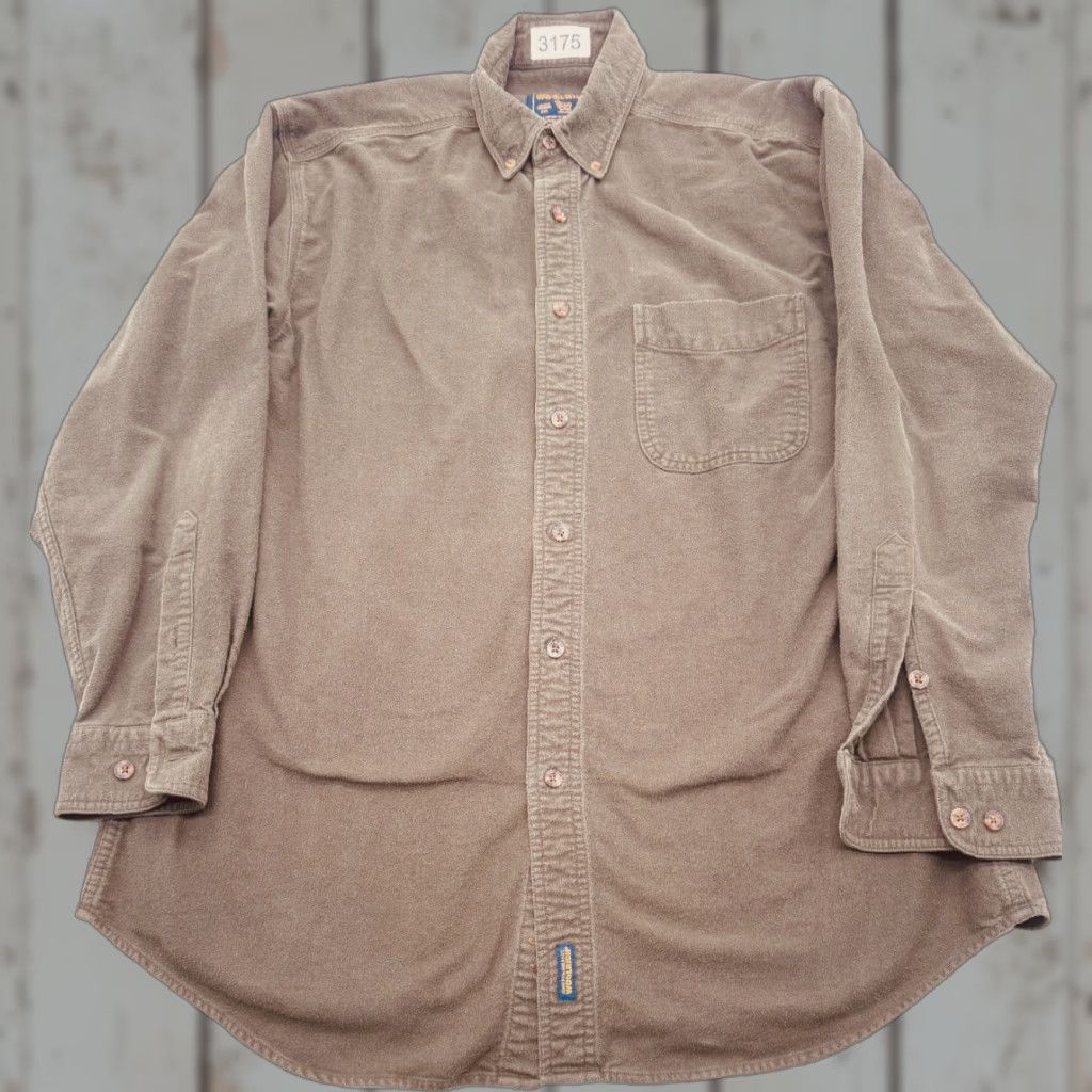 Vintage Woolrich Long Sleeve Button-Up Mens L Olive Chamois Shirt Cotton 3175 Green Pockets Button Regular 90s? Size US L / EU 52-54 / 3 - 1 Thumbnail