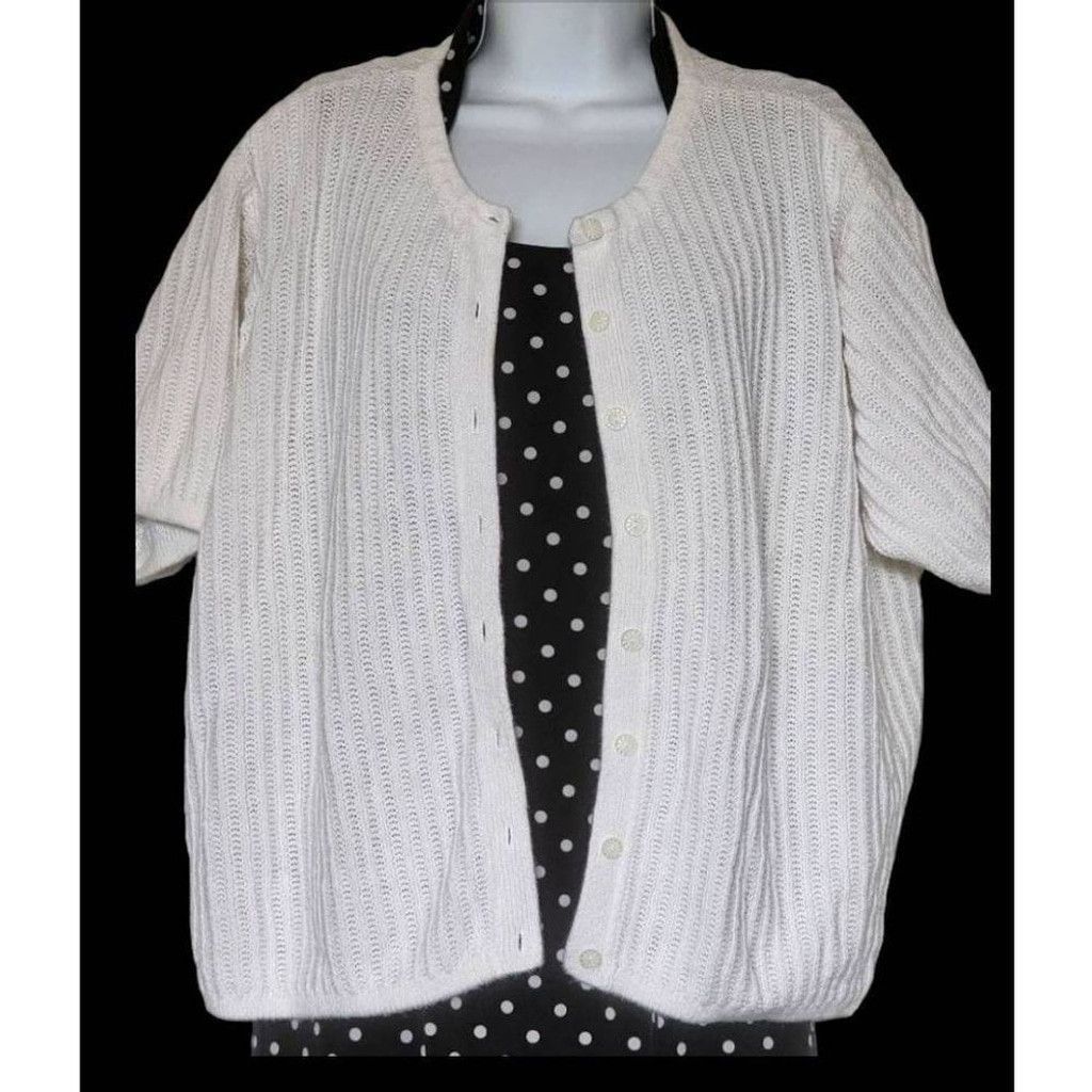 Other Russ White Fuzzy Cardigan Size XL / US 12-14 / IT 48-50 - 1 Thumbnail