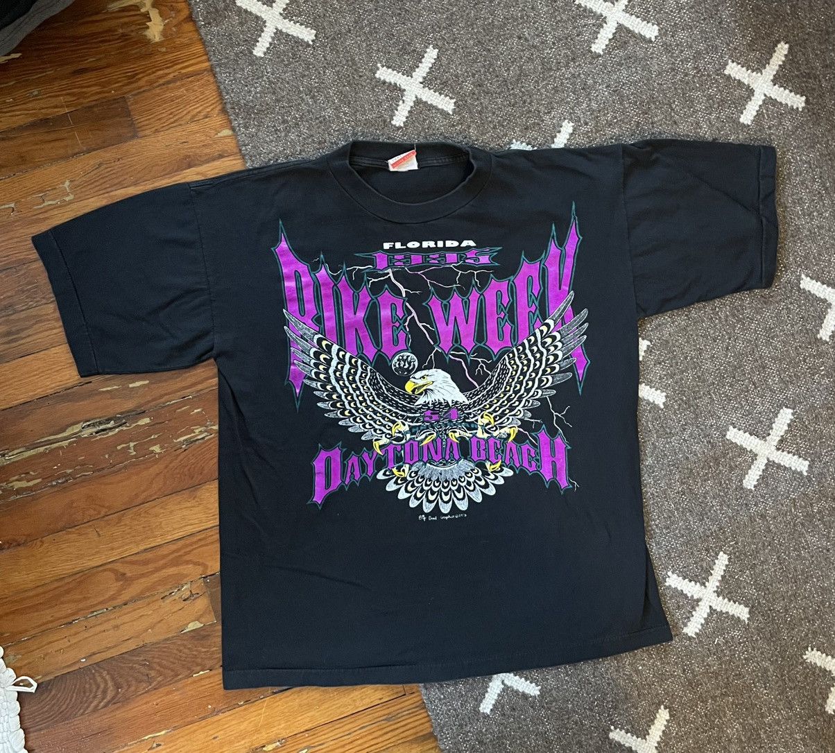Vintage 1995 DAYTONA BIKE WEEK MOTORCYCLE SHIRT Size US XL / EU 56 / 4 - 1 Thumbnail