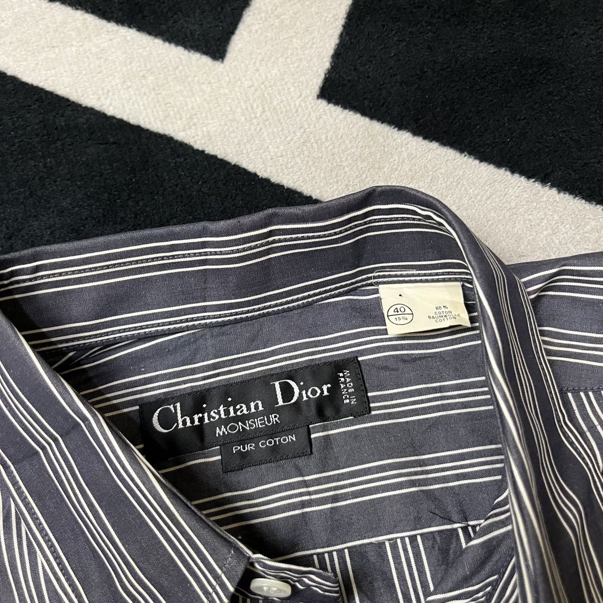 Dior Christian Dior Monsieur Vintage Stripe Button Shirt Size US XL / EU 56 / 4 - 6 Thumbnail