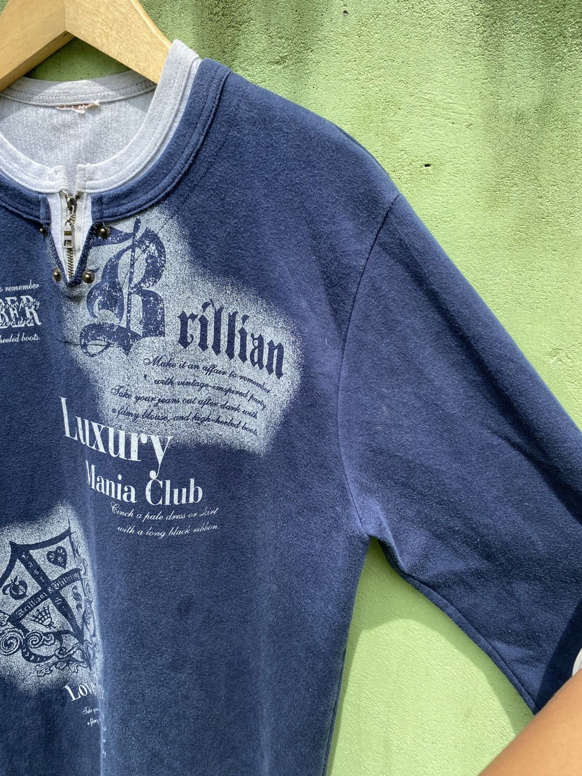 Japanese Brand Japanese Vintage Brillian Luxury Mania Henley Longsleeve Tee Size US L / EU 52-54 / 3 - 4 Thumbnail