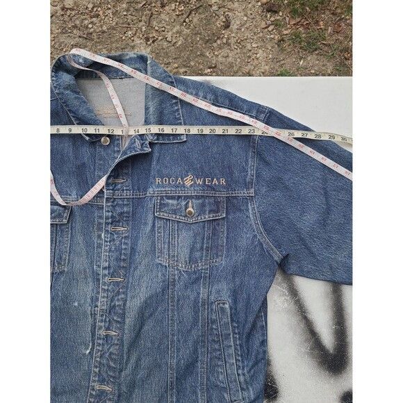 Rocawear Vintage Rocawear Denim Trucker Jacket 90s Leather Patch Size US XXL / EU 58 / 5 - 10 Thumbnail