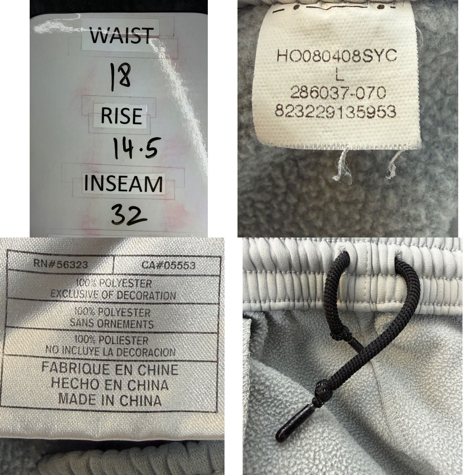 Nike Nike Kobe Bryant Basketball Warm Up Pants Grey Black 286037-070 Mens L Size US 33 - 9 Thumbnail