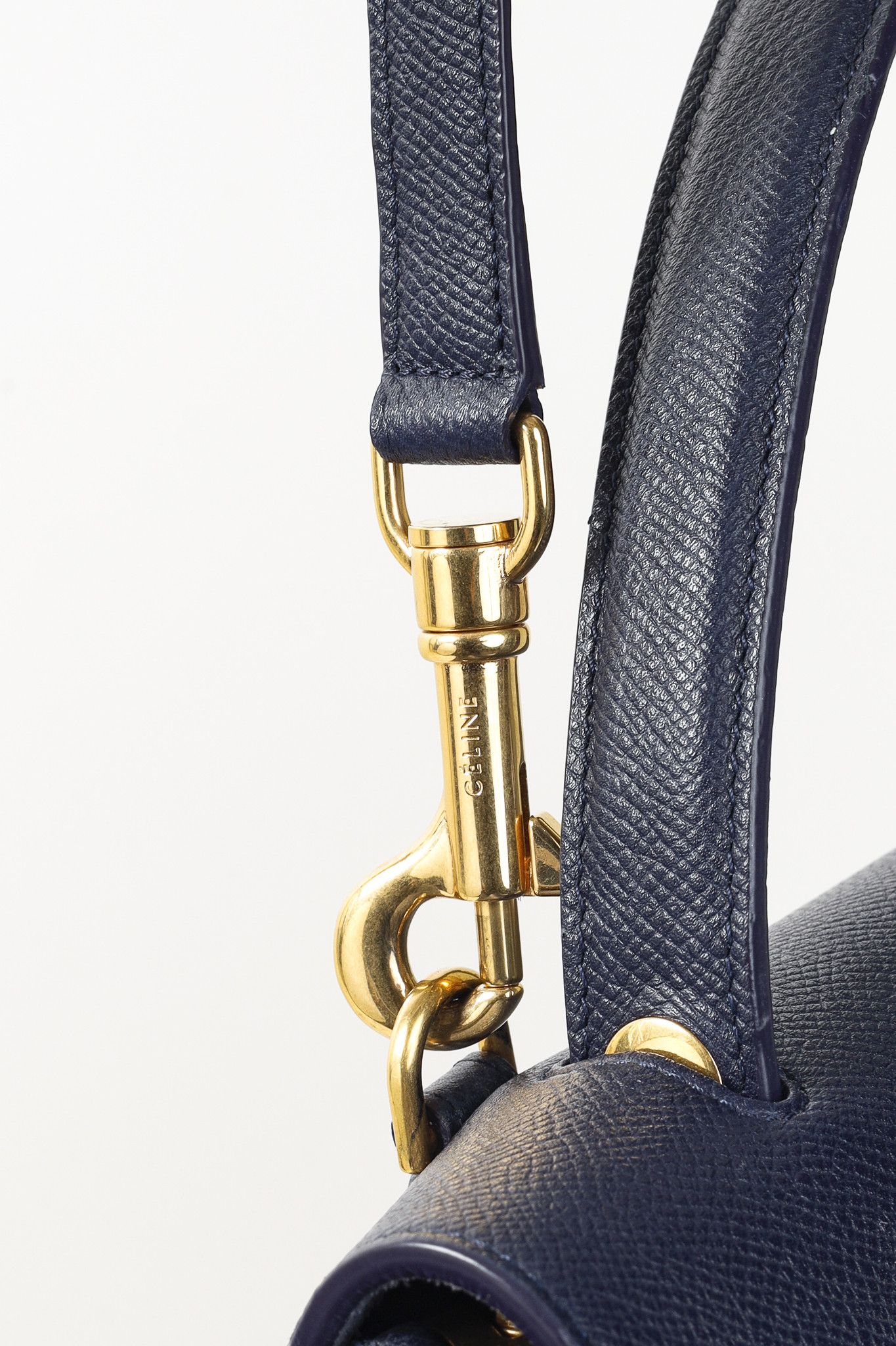 Celine Celine Mini Belt Navy Grained Calfskin Bag Size ONE SIZE - 9 Thumbnail