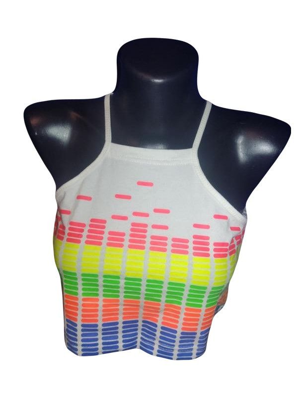 Other CyberDog Crop Top Equaliser Multicolor Clubwear Rave Techno Size M / US 6-8 / IT 42-44 - 2 Thumbnail