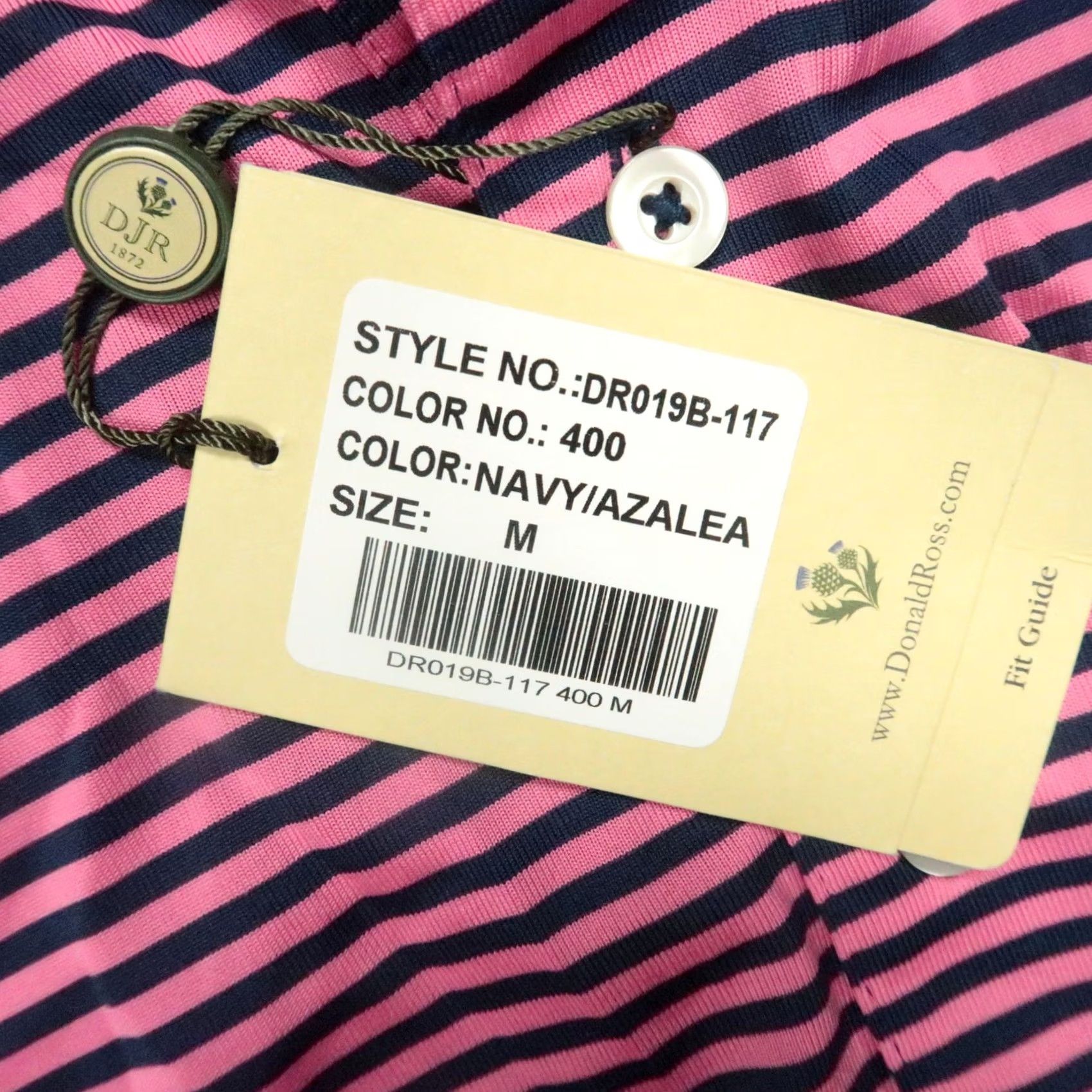 Vintage Donald Ross Shirt Polo Men M Navy Pink Striped Graphic Moisture Wicking Lightweight Tennis Golf Bagged Brand: Donald Ross Size US M / EU 48-50 / 2 - 6 Thumbnail