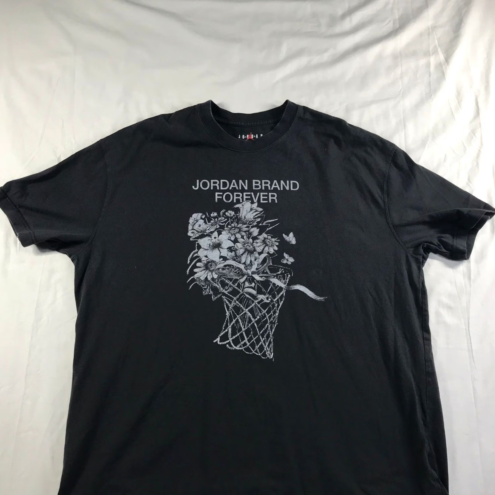 Jordan Brand Jordan Brand Nike Forever Floral Basketball Hoop Graphic T-Shirt Mens XL Black Size US XL / EU 56 / 4 - 5 Thumbnail