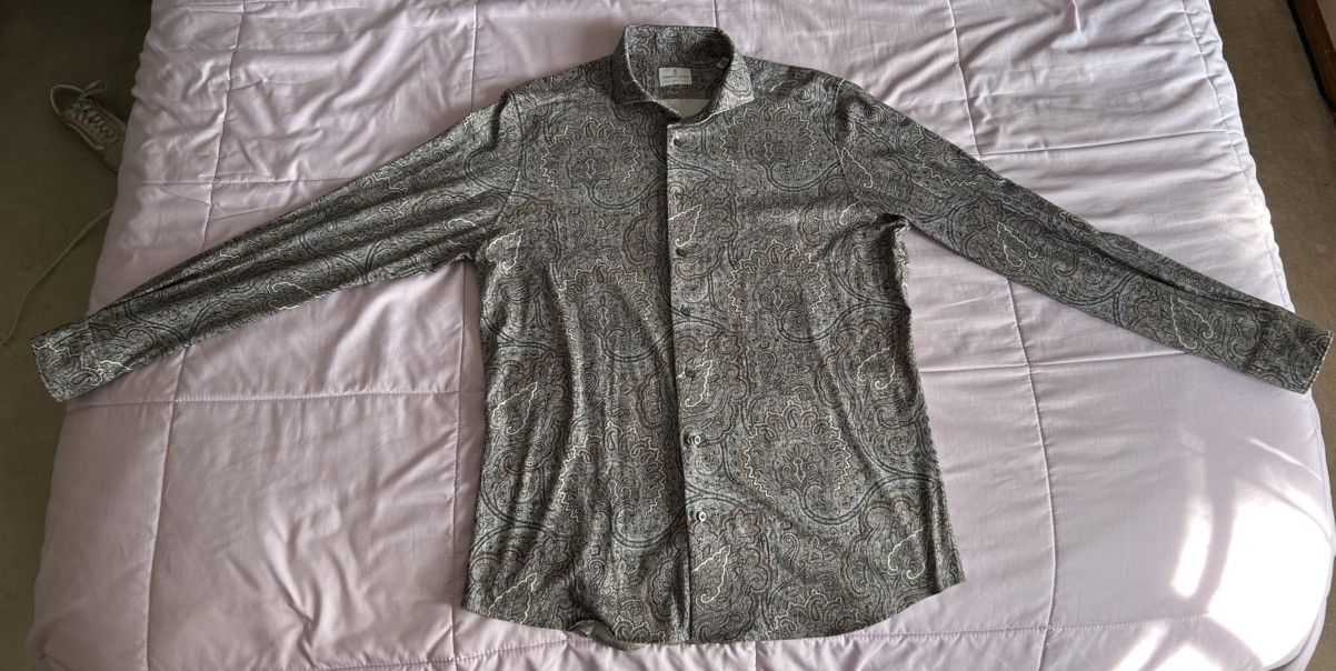 Other Emanuel Berg Luxury Paisley Button Down Shirt Sz L $298MSRP Size US L / EU 52-54 / 3 - 1 Thumbnail