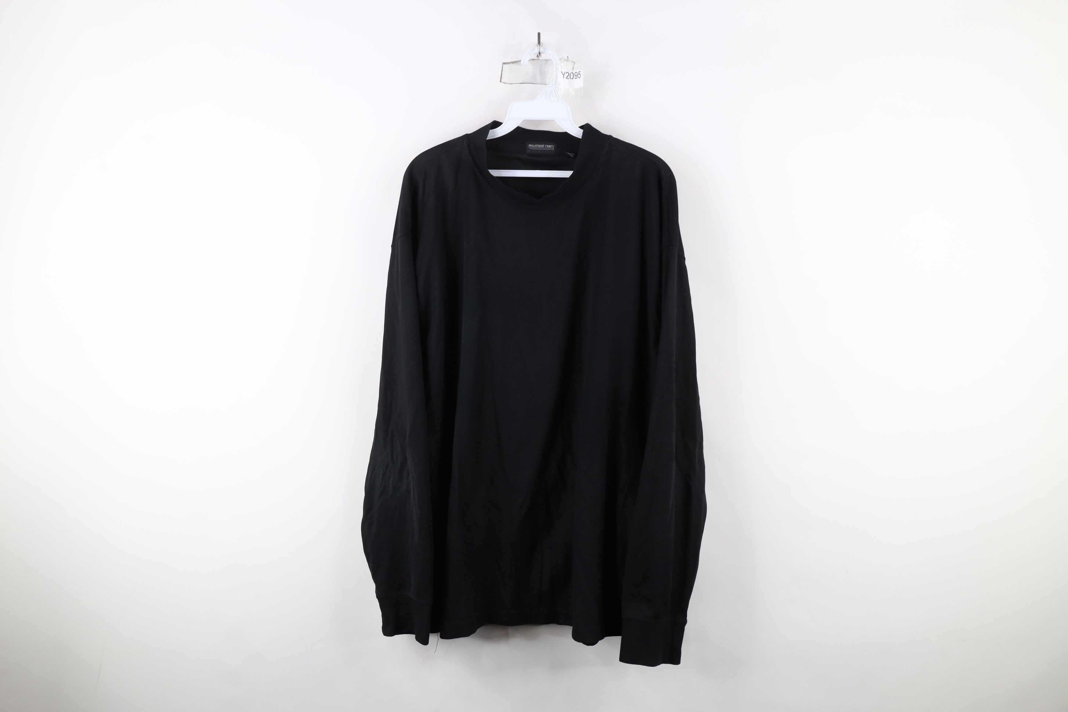 Vintage Vintage 90s Streetwear Blank Knit Mock Neck T-Shirt Black Size US XL / EU 56 / 4 - 1 Thumbnail