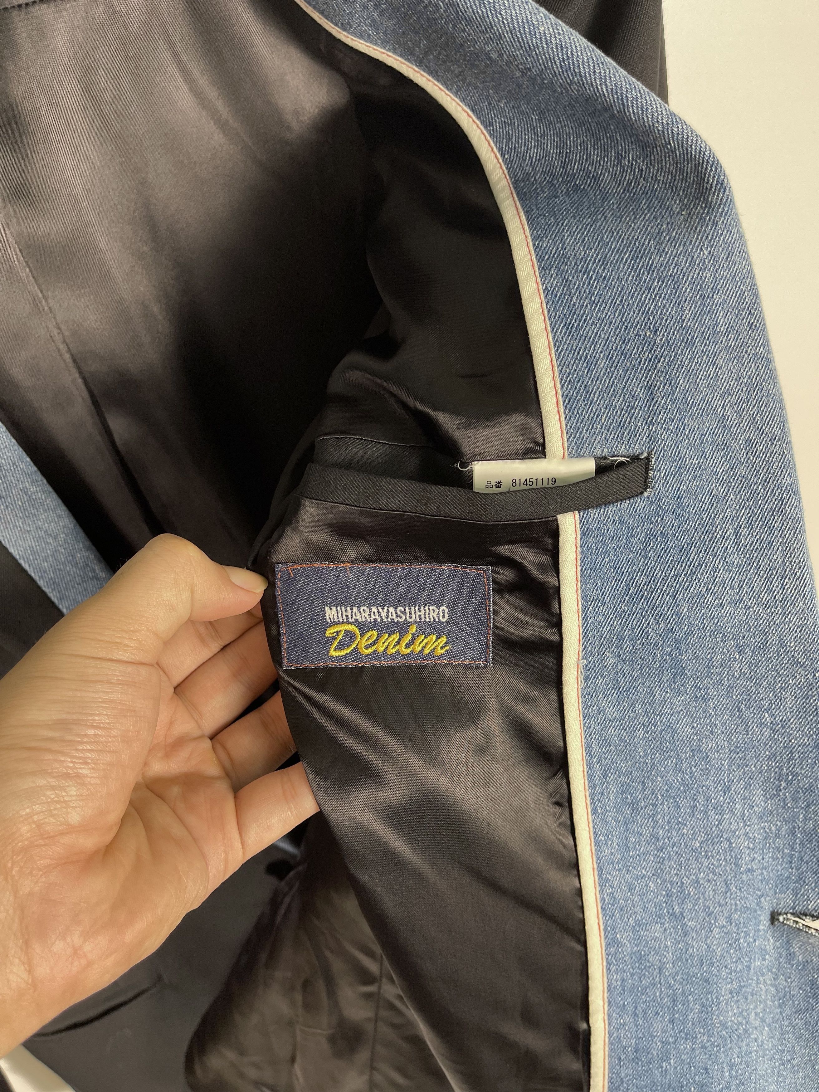 Maison MIHARA YASUHIRO MIHARA YASUHIRO Tailored Hybrid Denim Wool Jacket Size US S / EU 44-46 / 1 - 5 Thumbnail