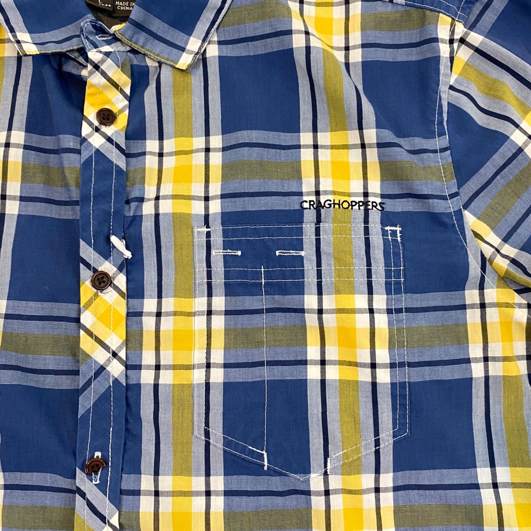 Vintage Craghoppers Solarshield Shirt Mens Large Blue Yellow Plaid Button Sun Protection Size US L / EU 52-54 / 3 - 4 Thumbnail