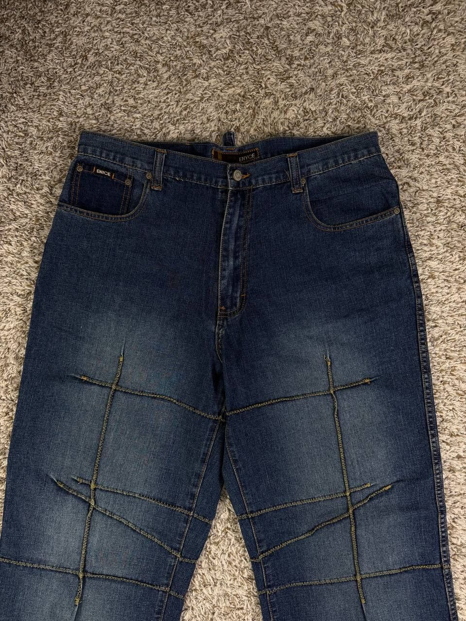 Enyce ENYCE Baggy Jeans Y2K Hip Hop Wide Leg Grid Stitch Size US 36 / EU 52 - 3 Thumbnail