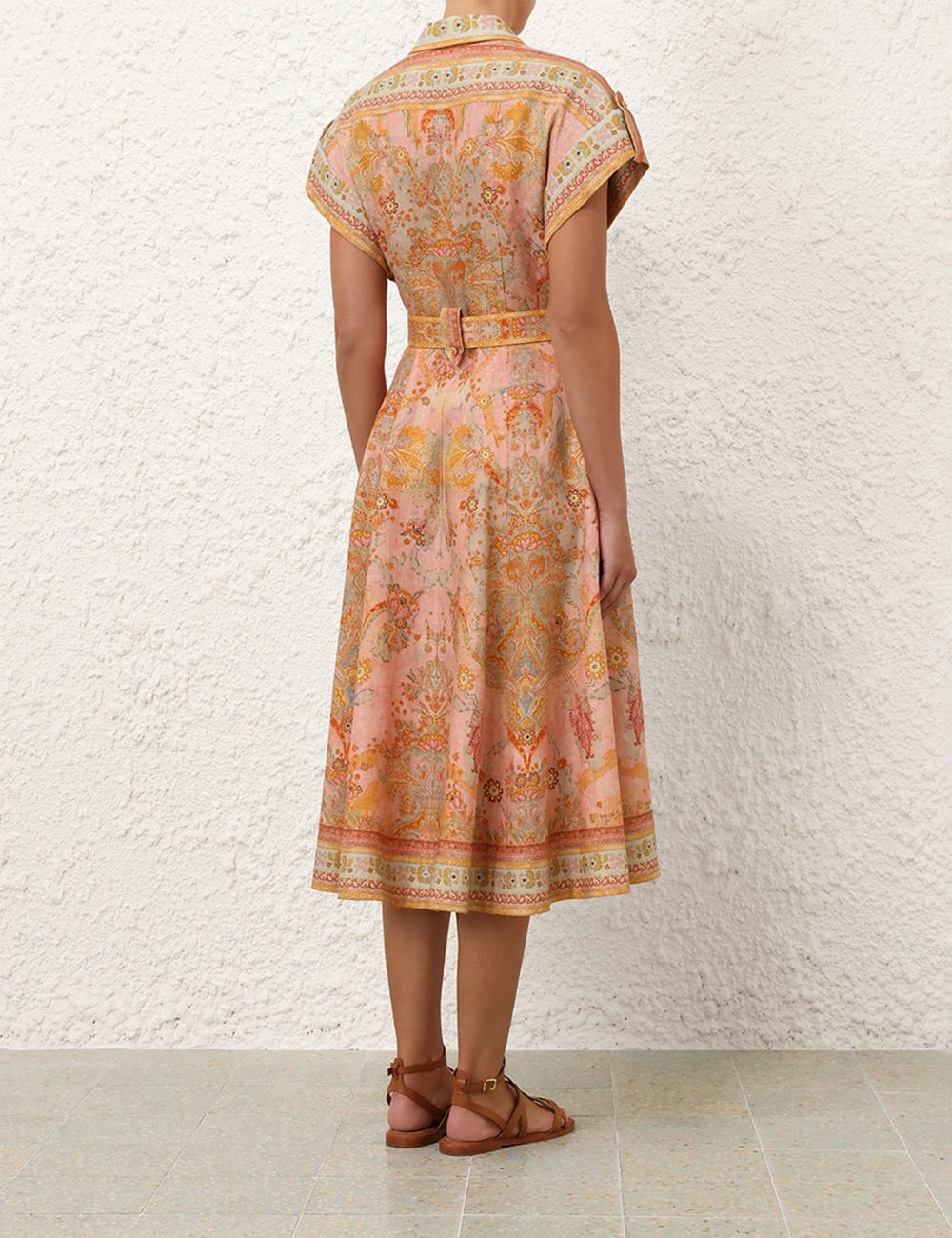 Zimmermann oc11z1025 Acacia Midi Shirt Dress in Multicolor Size L / US 10 / IT 46 - 4 Thumbnail