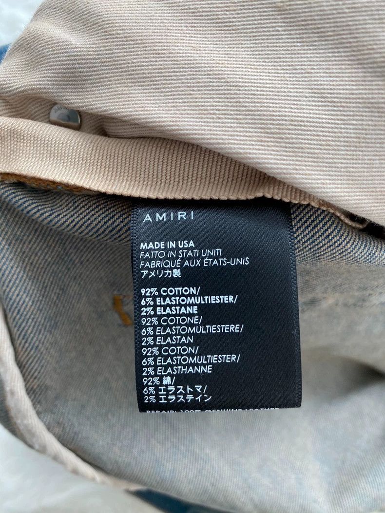 Amiri Amiri Washed blue destroy logo applique jeans 2502-Nextarro Size US 38 / EU 54 - 4 Thumbnail
