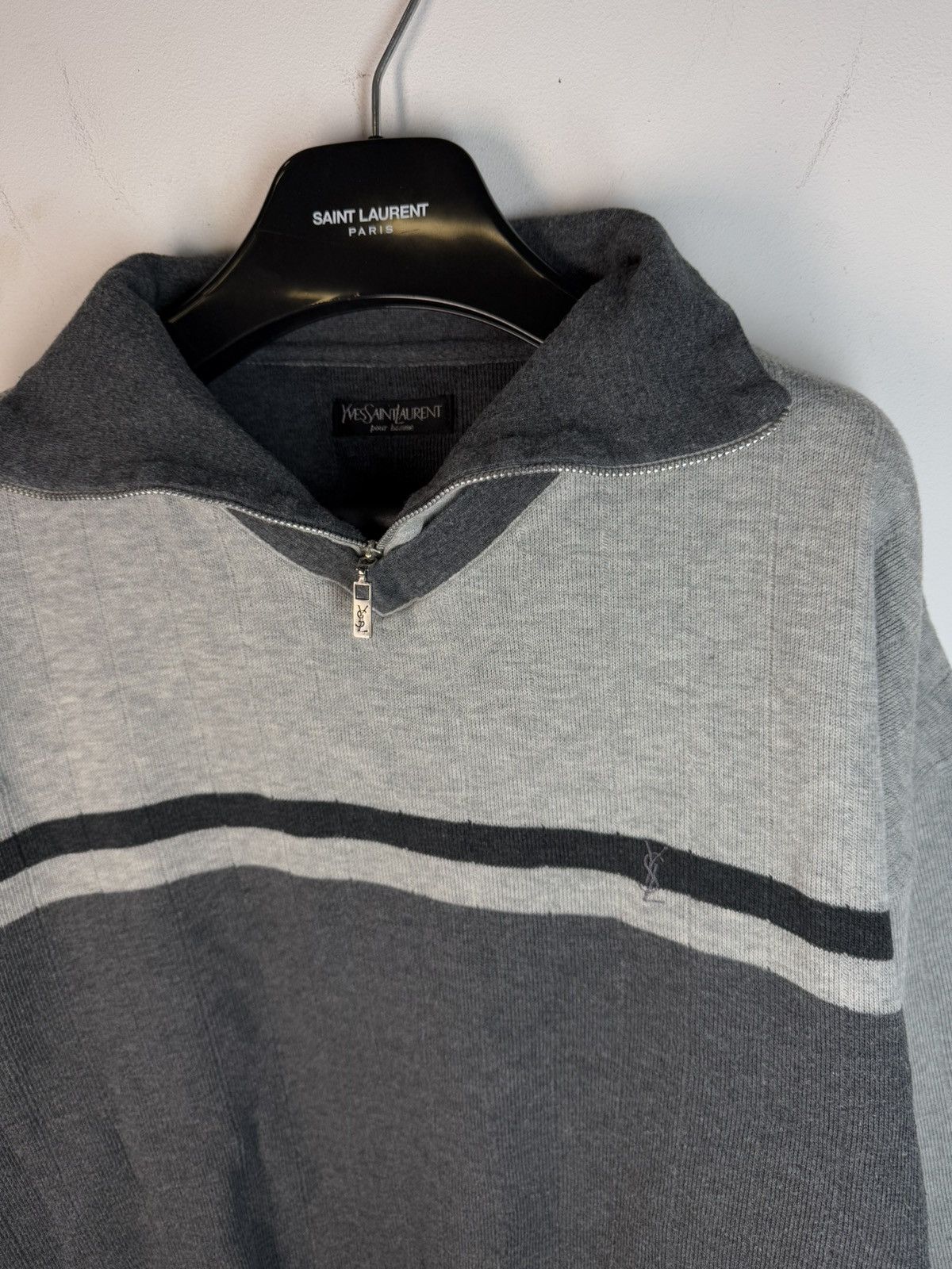 Yves Saint Laurent 90’s YSL Sweatshirt 1/4 Zip Up Vintage Sweater Old Money y2k Size US XXL / EU 58 / 5 - 17 Thumbnail