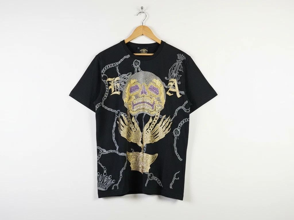 Christian Audigier Christian Audigier Y2K Skull Studded Graphic Tee Black 2XL Size US XXL / EU 58 / 5 - 1 Thumbnail