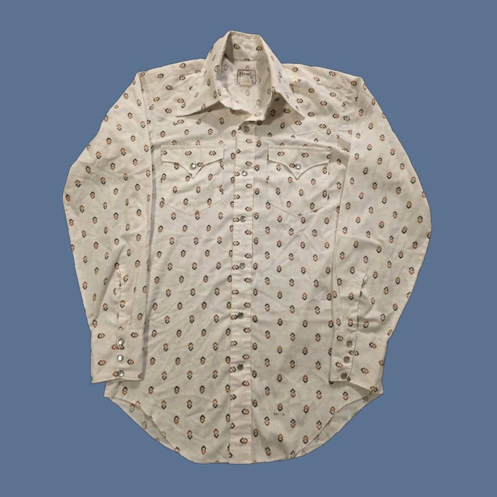 Vintage VINTAGE 60s H Bar C Long Sleeve Pearl Snap Western Shirt Mens Size S White Polyester Rockabilly Western Button-Up Size US S / EU 44-46 / 1 - 1 Thumbnail