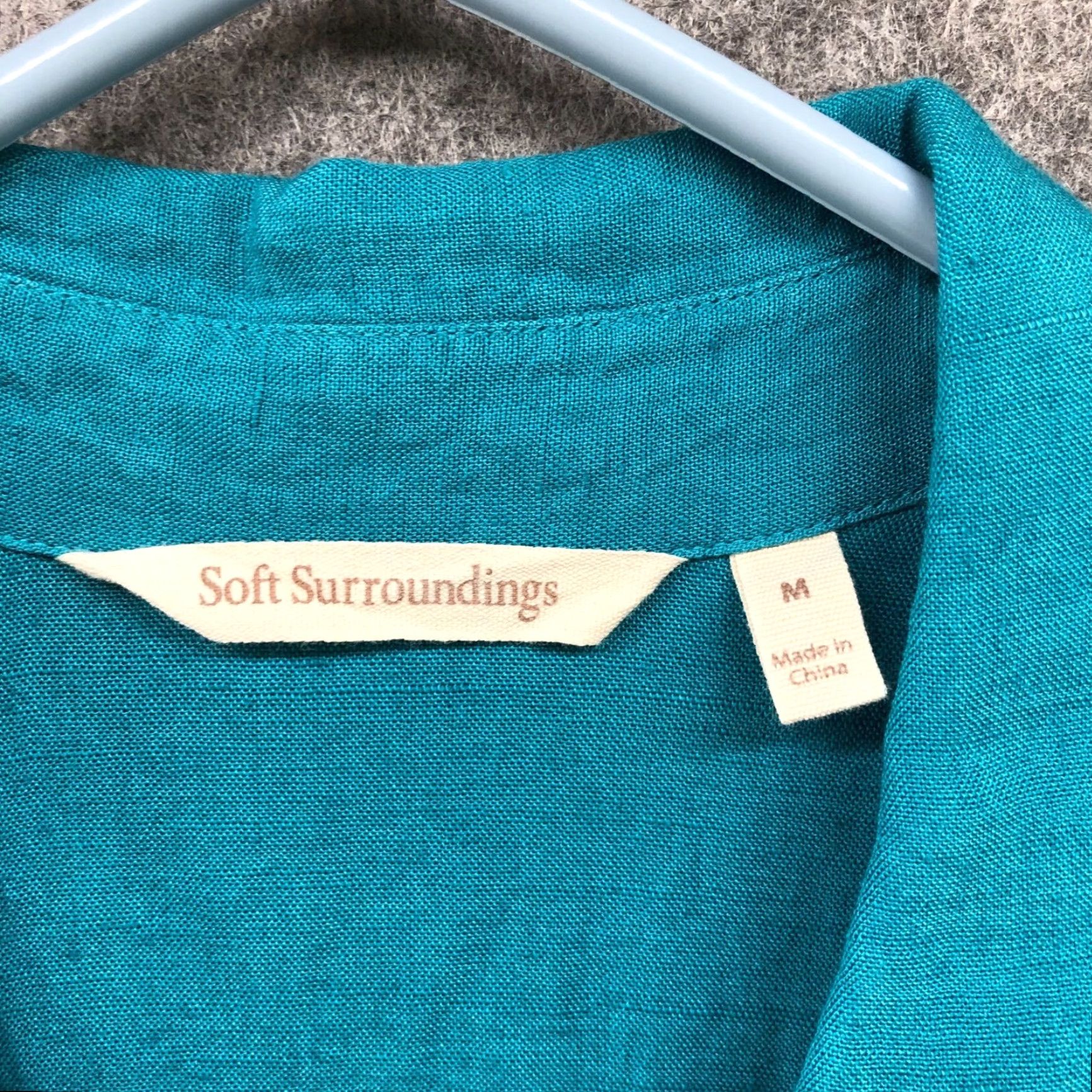 Soft Surroundings Soft Surroundings Blouse Shirt Womens M Blue Teal Linen Blend Pintuck 3/4 Sleeve Tunic Shirt Blouse Beach Bohemian Spring Summer Womens Size M / US 6-8 / IT 42-44 - 5 Thumbnail