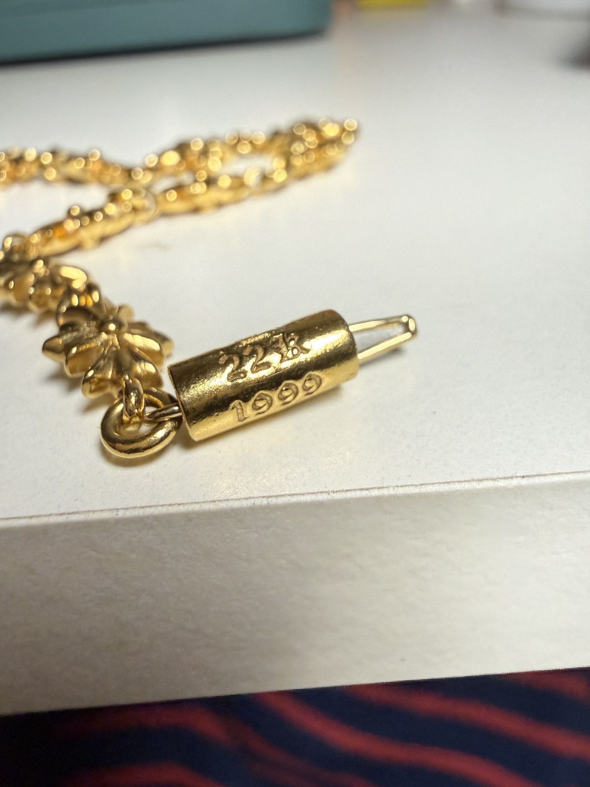 Chrome Hearts Chrome Hearts Gold Tiny E Cross Plus Bracelet Logo small Size ONE SIZE - 2 Thumbnail