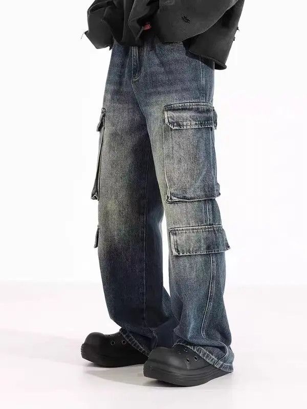 Jean VIBE Washed and distressed workwear Y2K baggy jeans Size US 32 / EU 48 - 5 Thumbnail