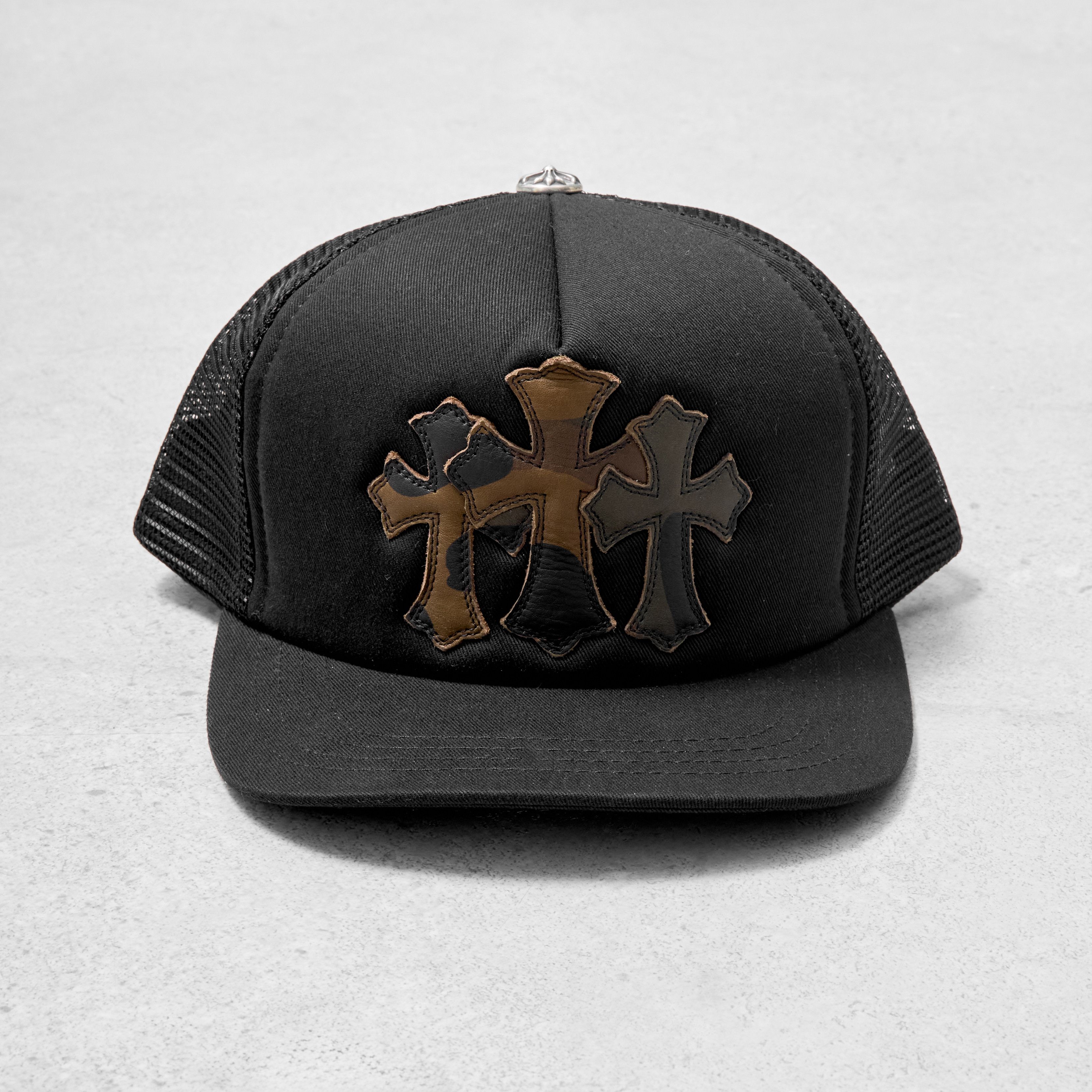 Chrome Hearts CHROME HEARTS Cemetery Leather Patch Black Trucker Hat black Size ONE SIZE - 2 Thumbnail