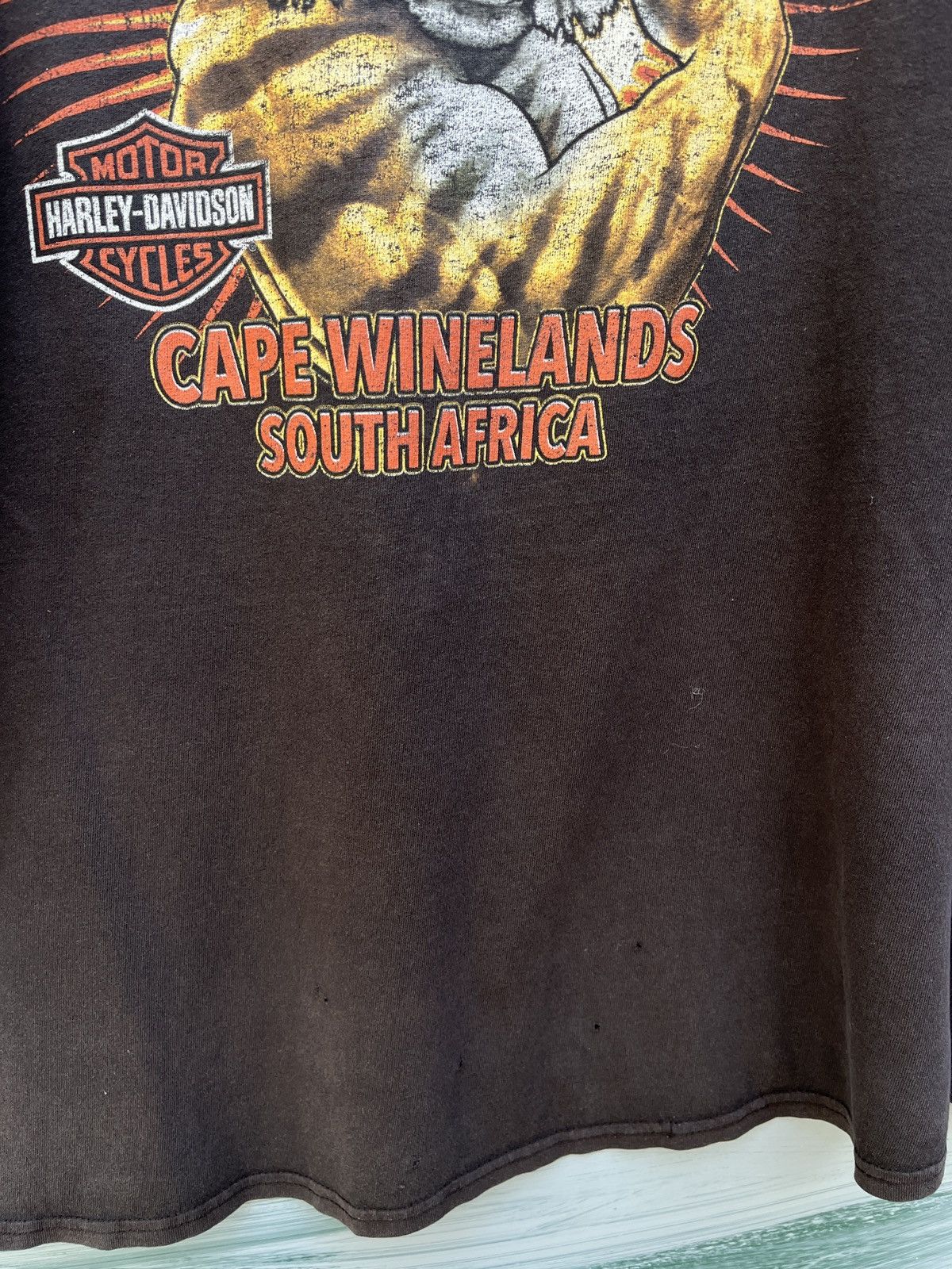 Harley Davidson Vintage Harley Davidson South Africa Faded Trashed Cape Town Size US XL / EU 56 / 4 - 9 Thumbnail