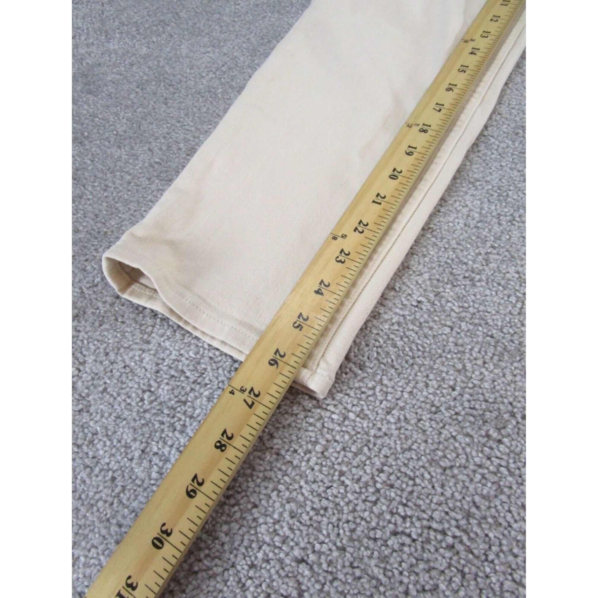 Athleta Womens Athleta Flex Jeans 2 Straight Crop Beige Denim Stains Size 26" / US 2 / IT 38 - 4 Thumbnail