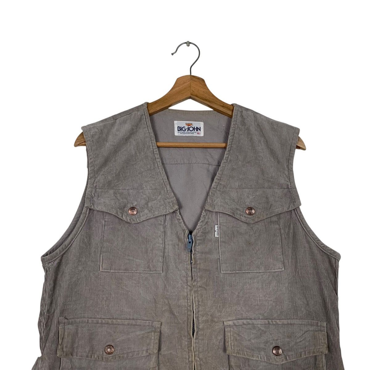 Big John Vintage 90's BIG JOHN Worker Corduroy Vest #2495-C112 Size US L / EU 52-54 / 3 - 2 Thumbnail
